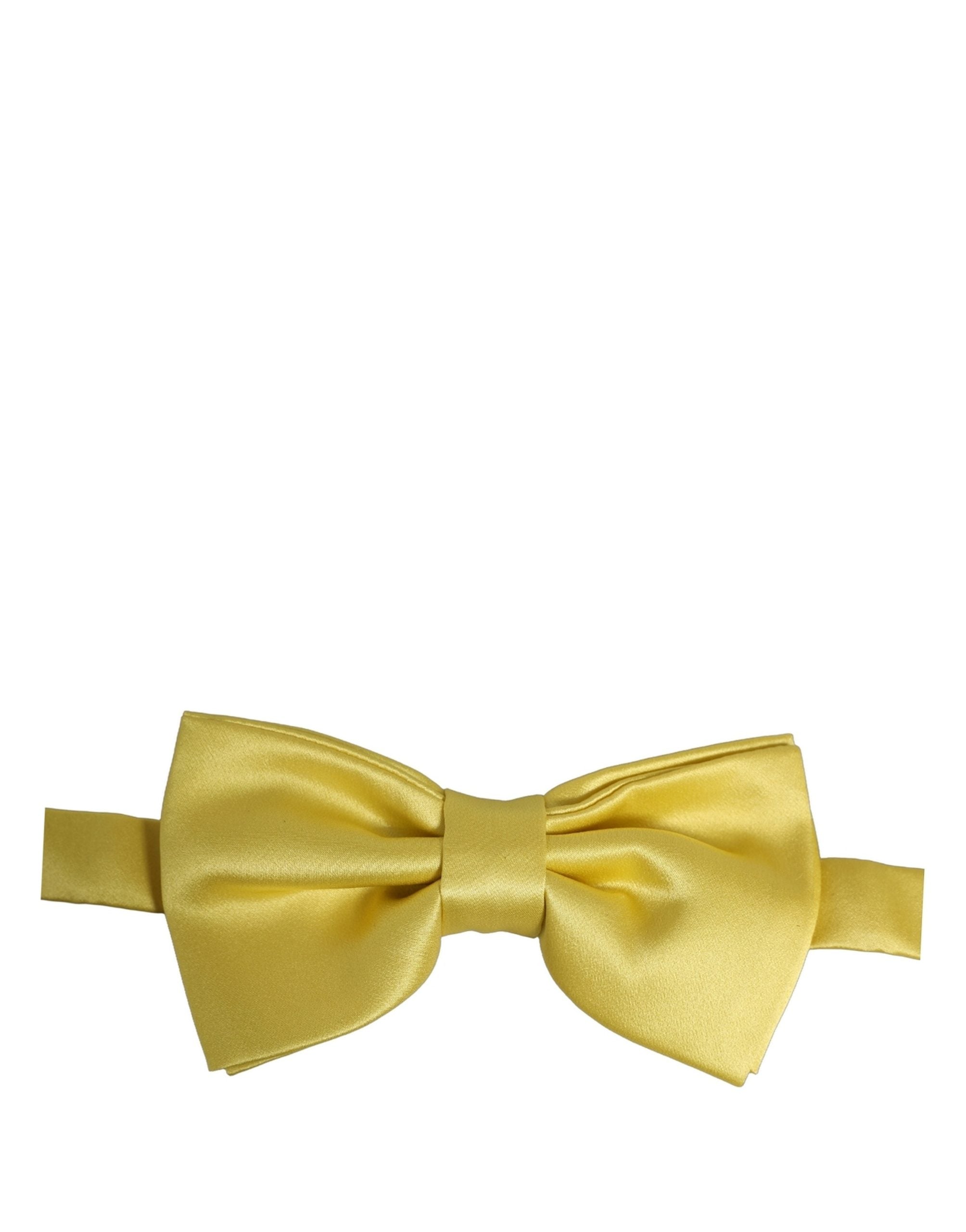 Dolce & Gabbana Silk Bow Tie - Luxurious Yellow Elegance