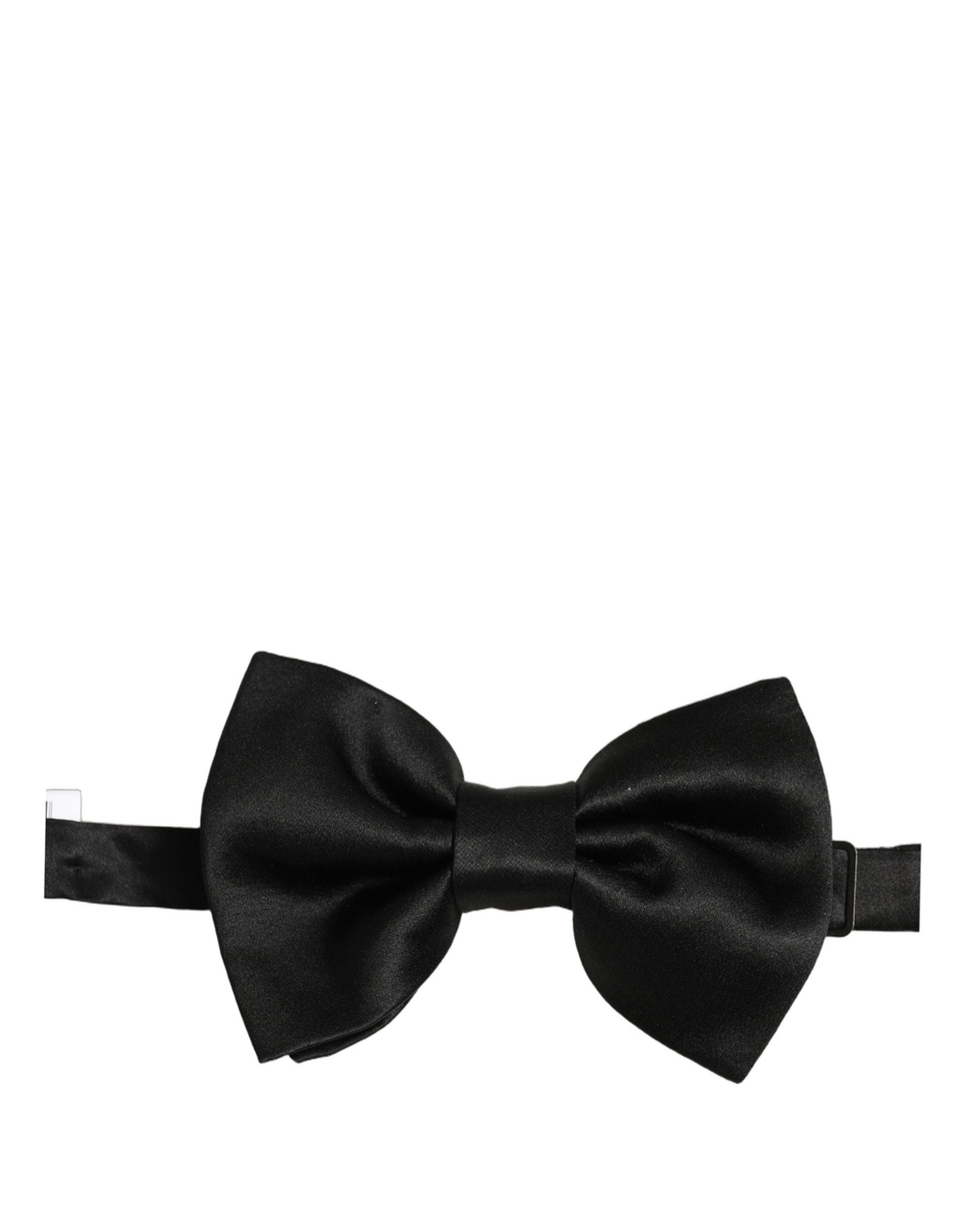 Dolce & Gabbana Black Silk Adjustable Bow Tie - Timeless Elegance