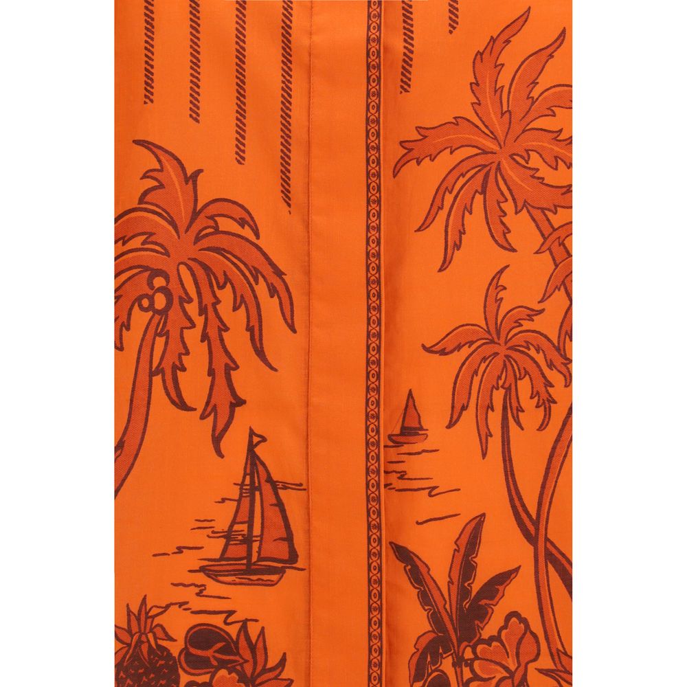 Alemais Orange Cotton Pattern Shirt - Effortless Elegance