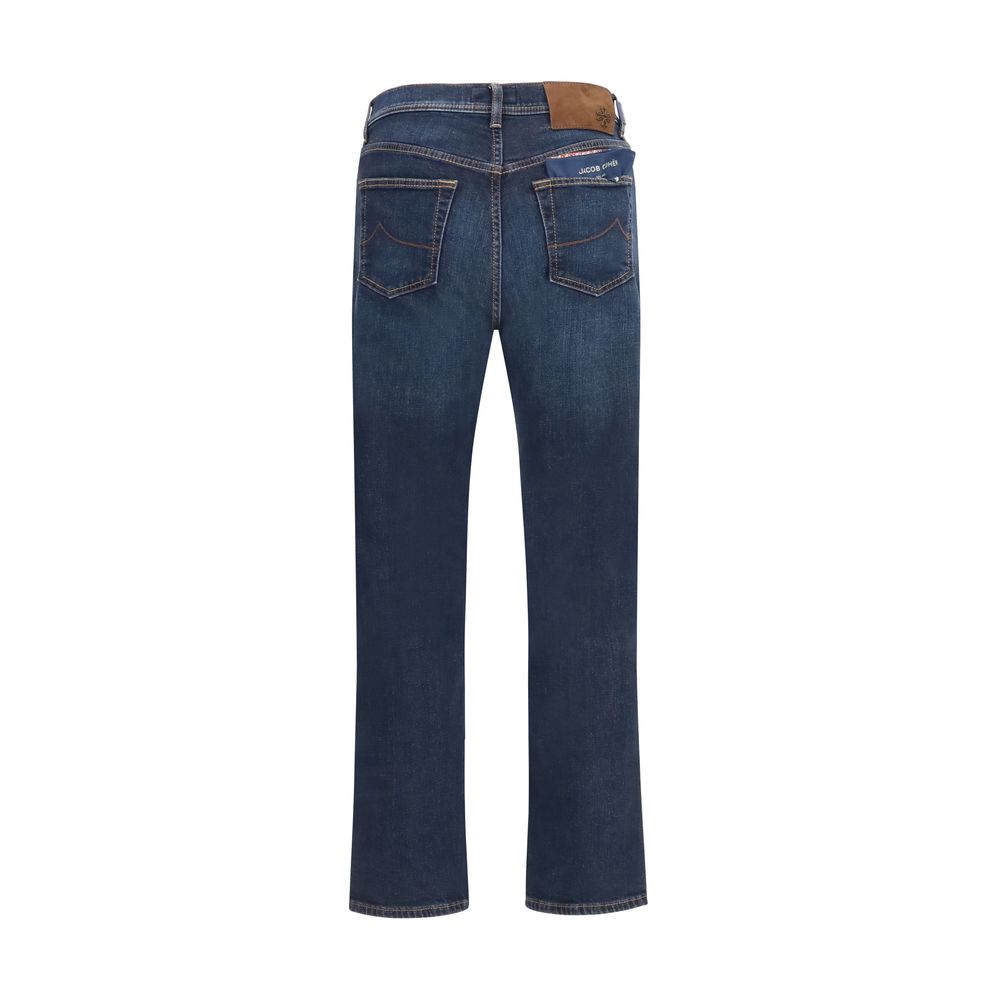 Discover the exquisite Jacob Cohen Blue Cotton Straight-Leg Jeans, crafted from premium materials for timeless elegance and unparalleled comfort, perfect for the discerning individual.