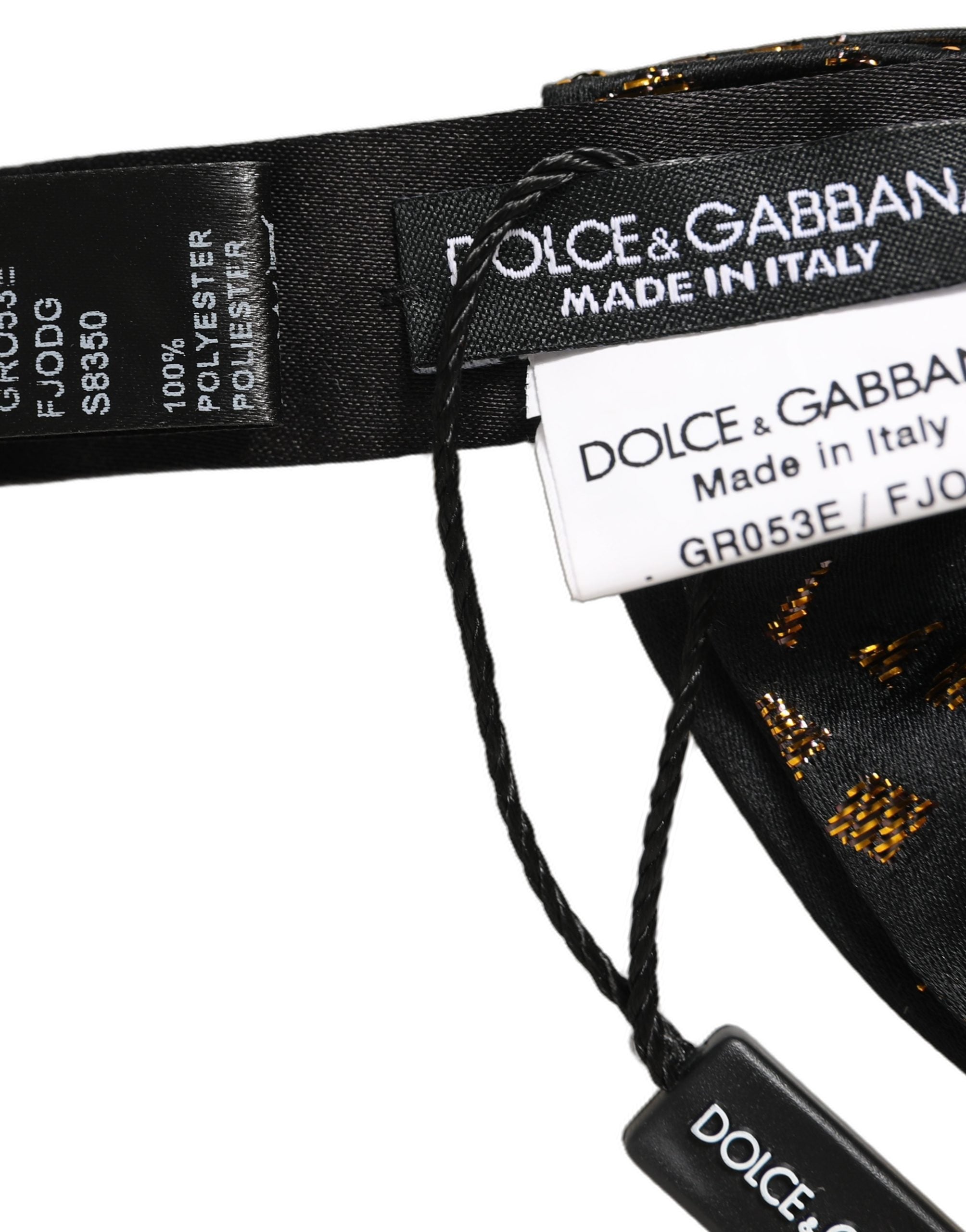 Dolce & Gabbana Silk Bow Tie with Gold Speckle Pattern