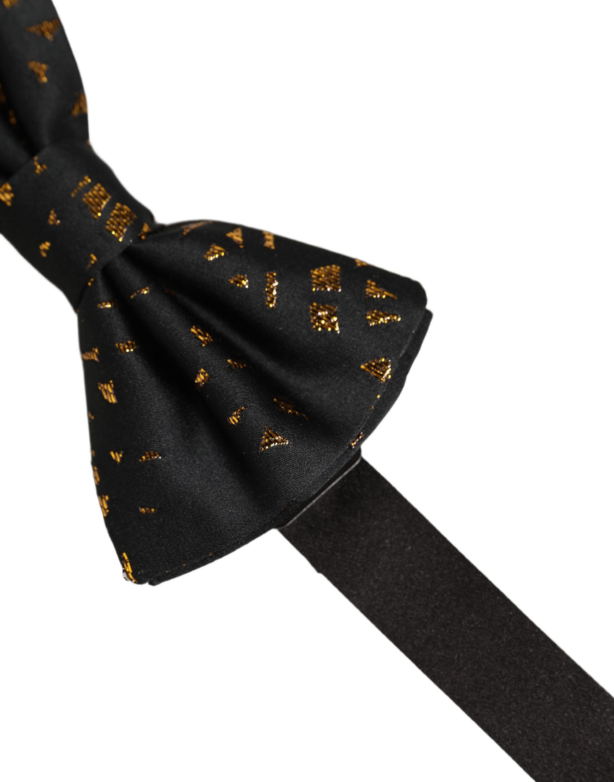Dolce & Gabbana Silk Bow Tie with Gold Speckle Pattern