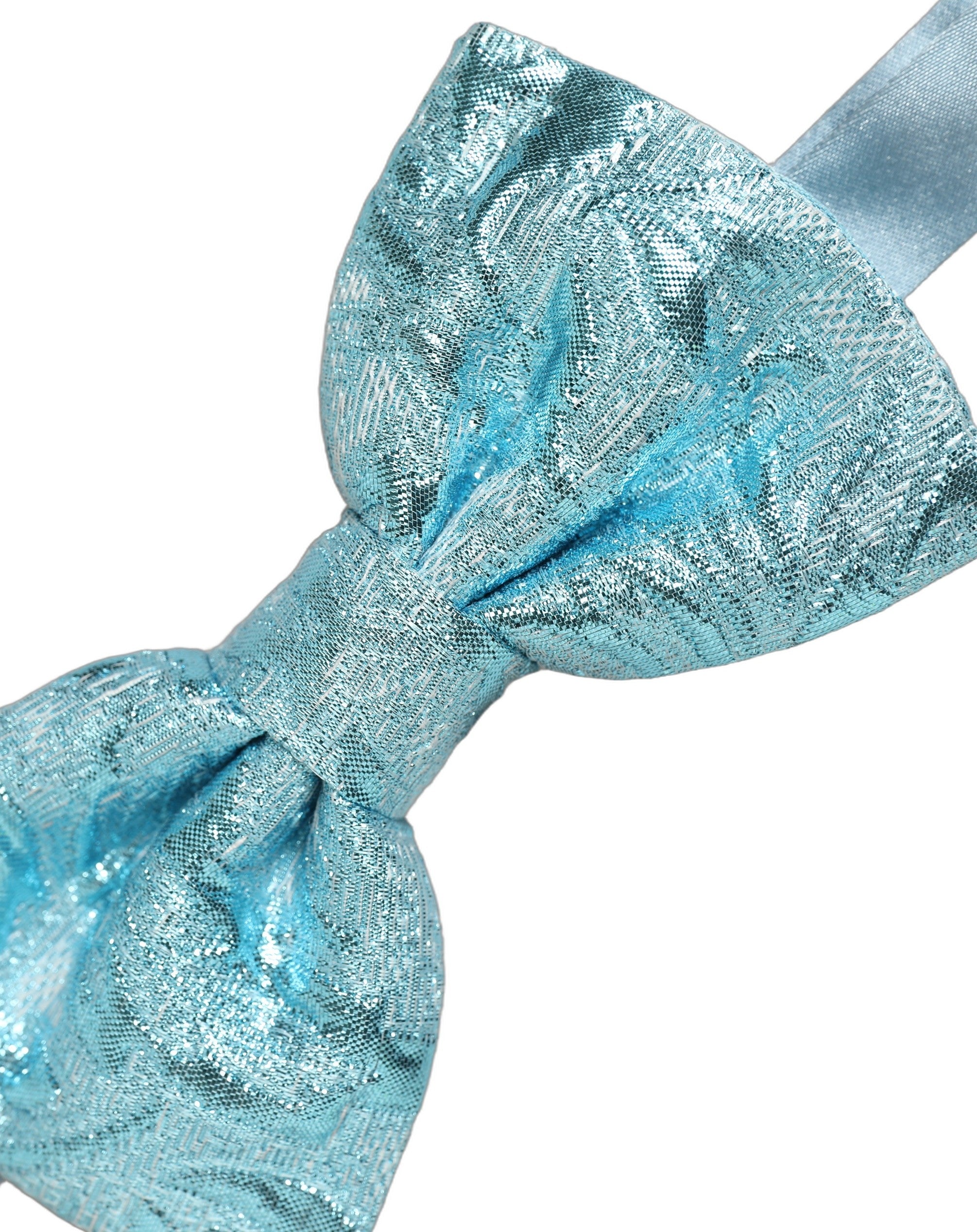 Dolce & Gabbana Light Blue Floral Brocade Bow Tie - Luxury Elegance