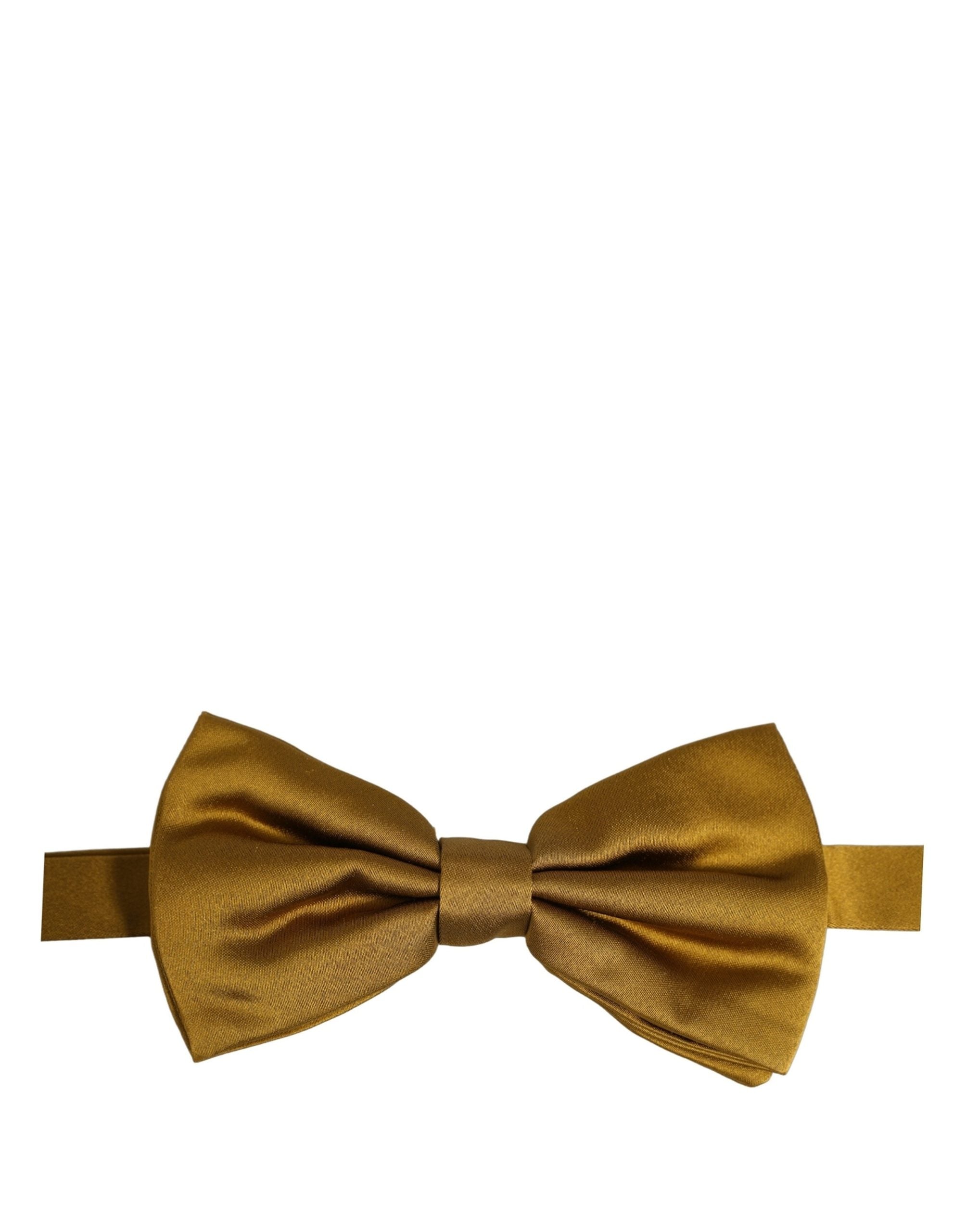 Dolce & Gabbana Mustard Silk Bow Tie - Timeless Elegance