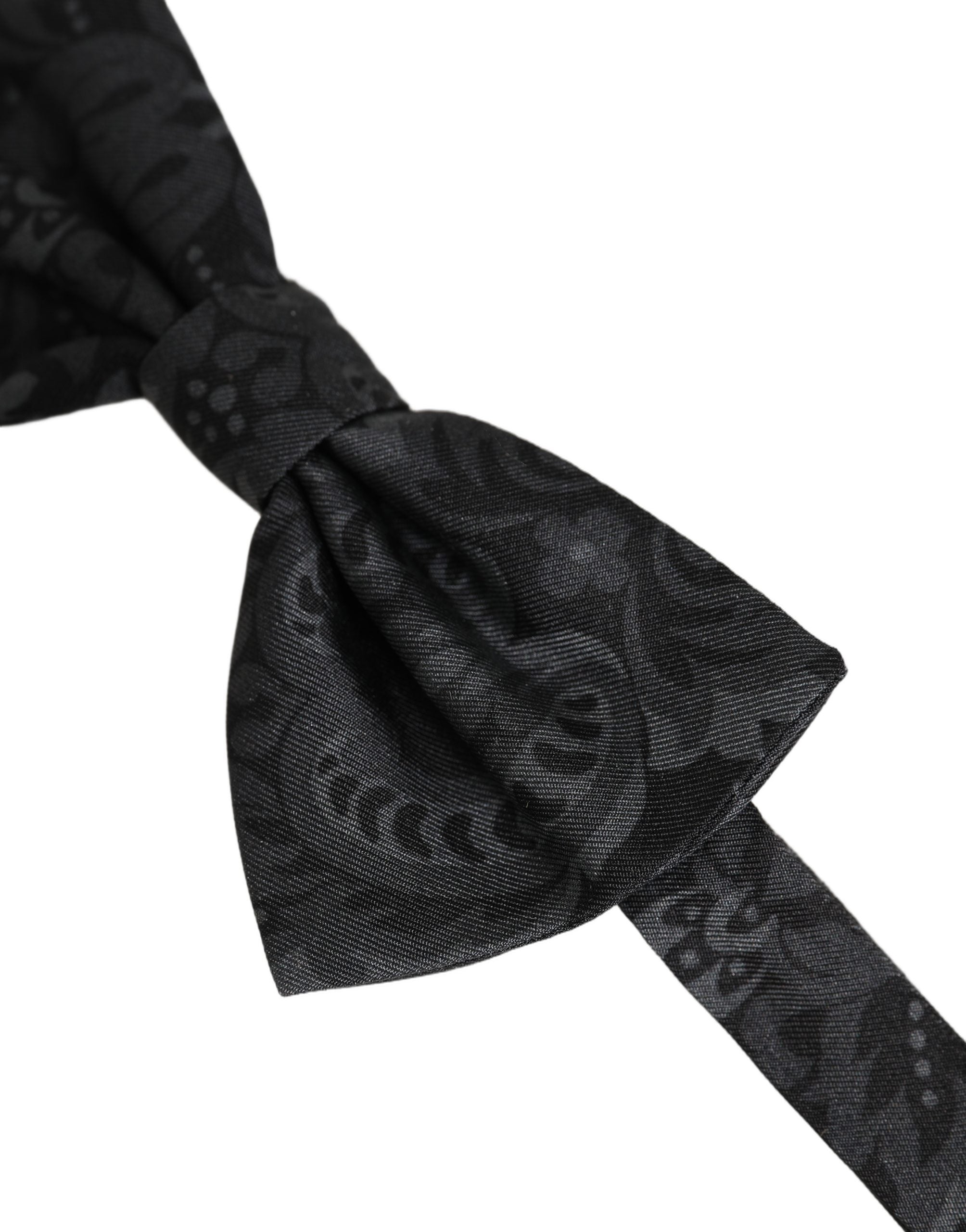 Dolce & Gabbana Black Paisley Silk Bow Tie - Timeless Elegance