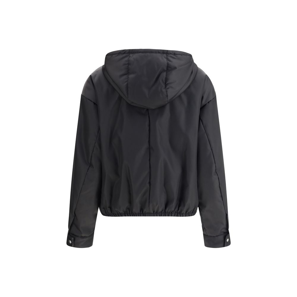 Discover the Prada Black Recycled Polyamide Shell Jacket, a masterpiece of sustainable luxury from the AW26 collection, blending elegance with eco-conscious craftsmanship.