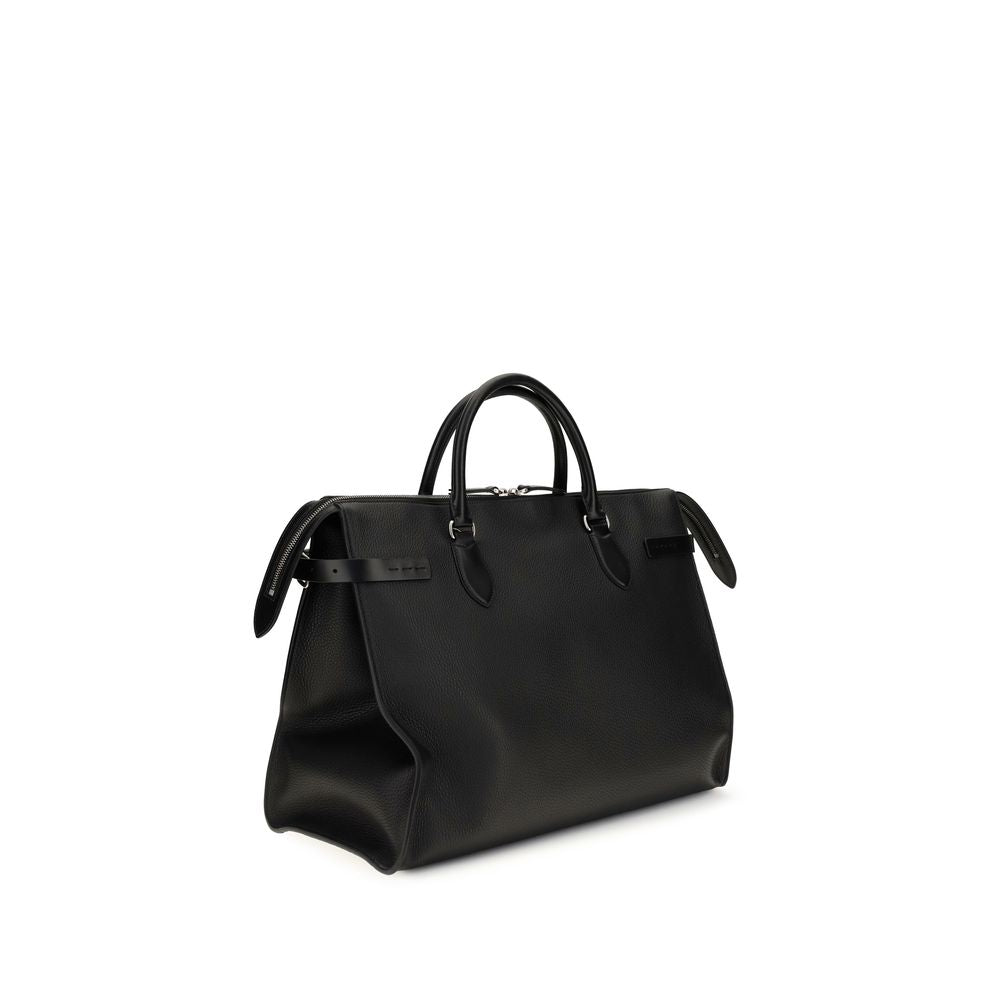 Valentino Garavani Black Calf Leather Bos Taurus Shoulder Bag
