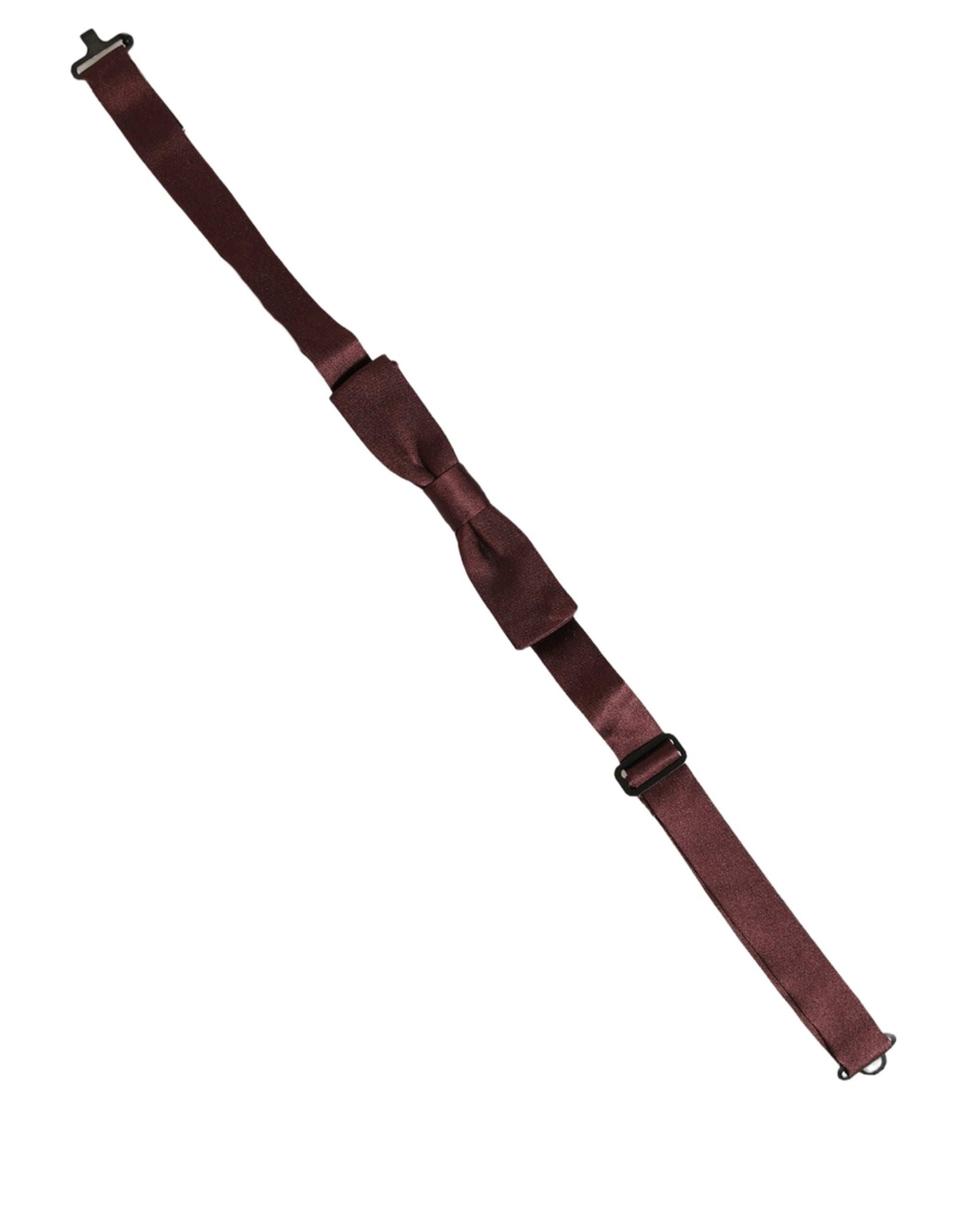 Dolce & Gabbana Brown Silk Adjustable Bow Tie - Timeless Elegance