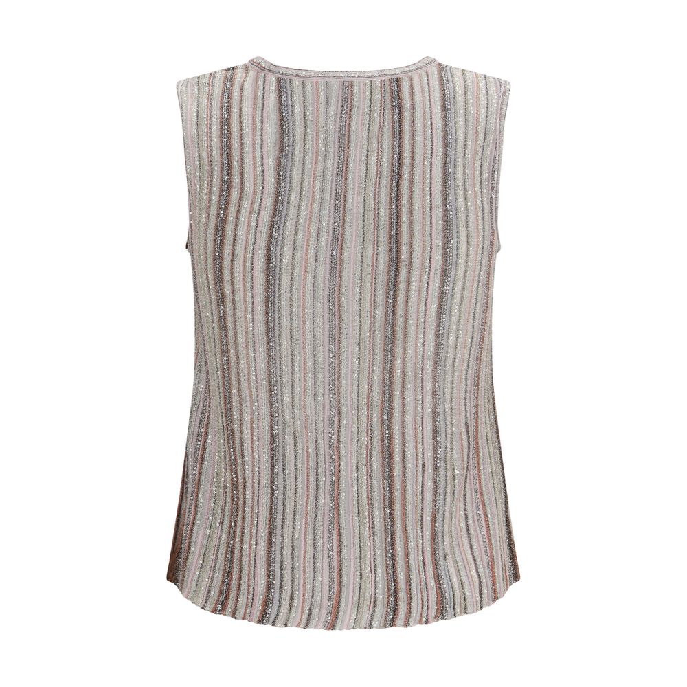 Missoni Multicolor Rayon Sleeveless T-Shirt - Luxury Fashion Elegance