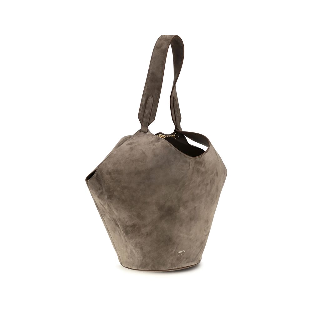 Khaite Beige Calf Leather Bos Taurus Shoulder Bag - Timeless Elegance