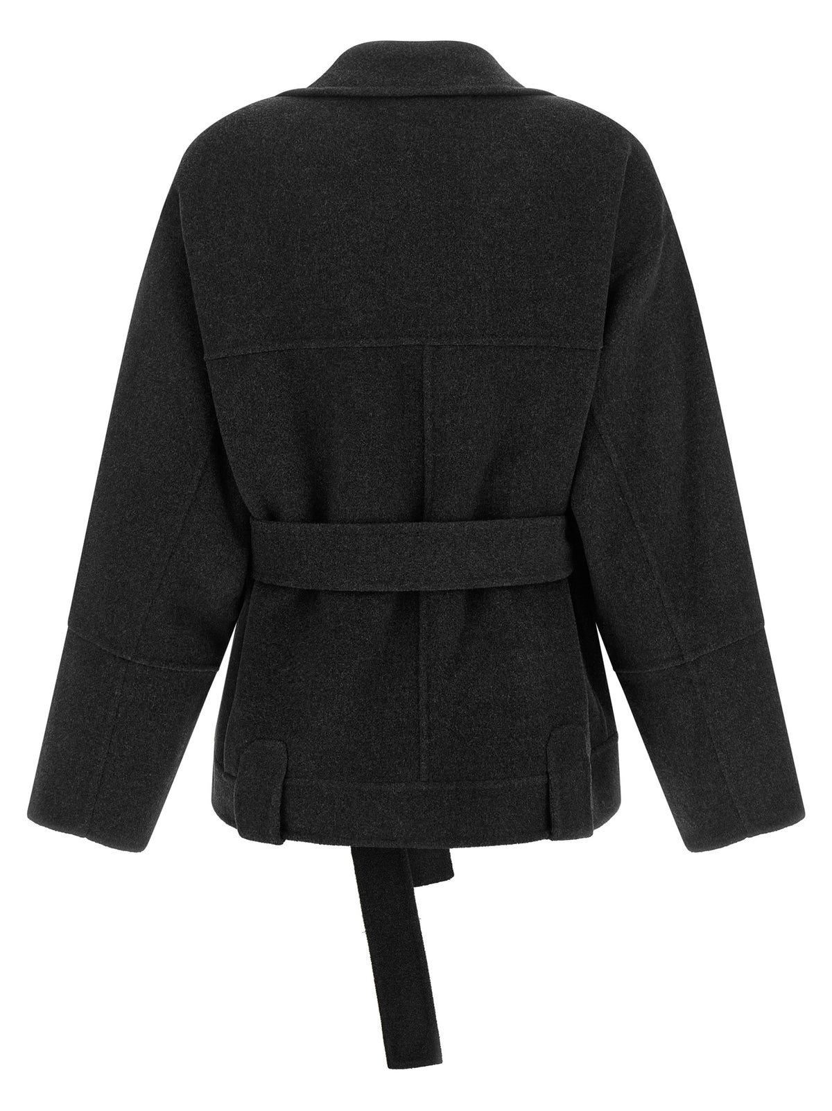 Khaite Gray Wool Full-Length Jacket – Timeless Luxury Redefined