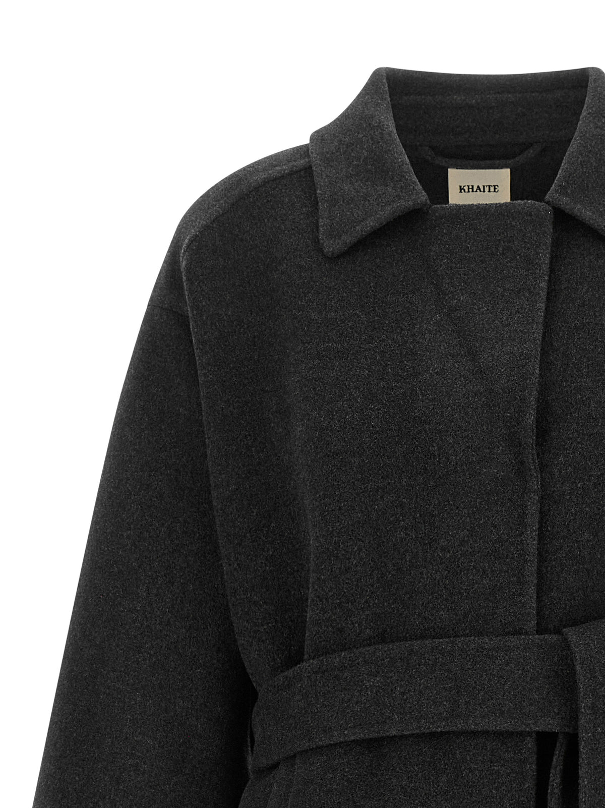 Khaite Gray Wool Full-Length Jacket – Timeless Luxury Redefined