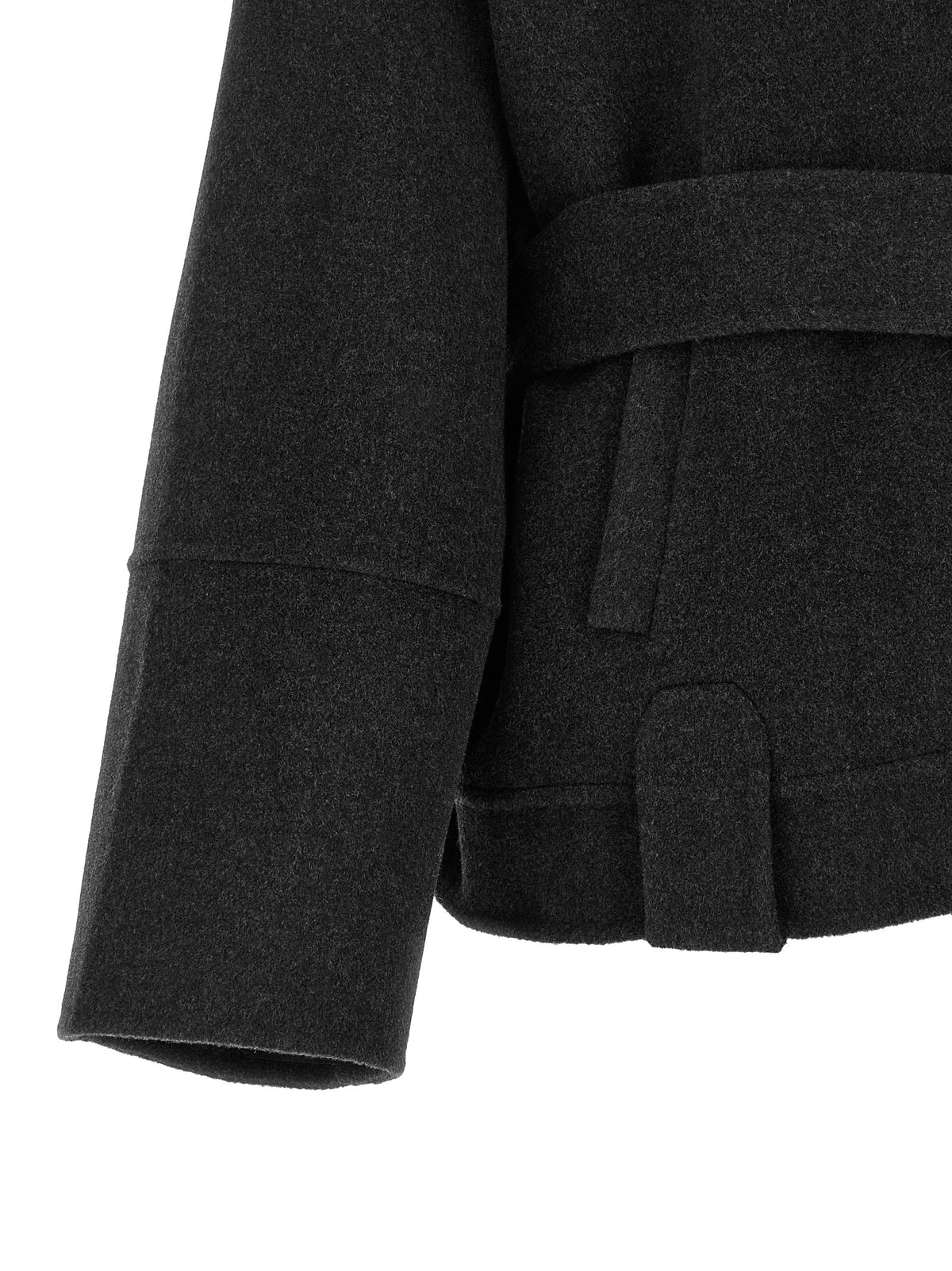 Khaite Gray Wool Full-Length Jacket – Timeless Luxury Redefined