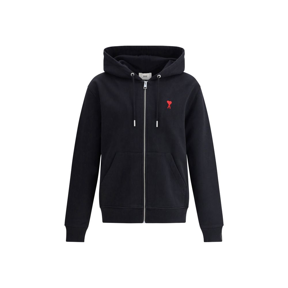 Indulge in the luxurious comfort of the Ami Paris Black Cotton Sweatshirt, a timeless piece crafted for effortless elegance and casual sophistication.