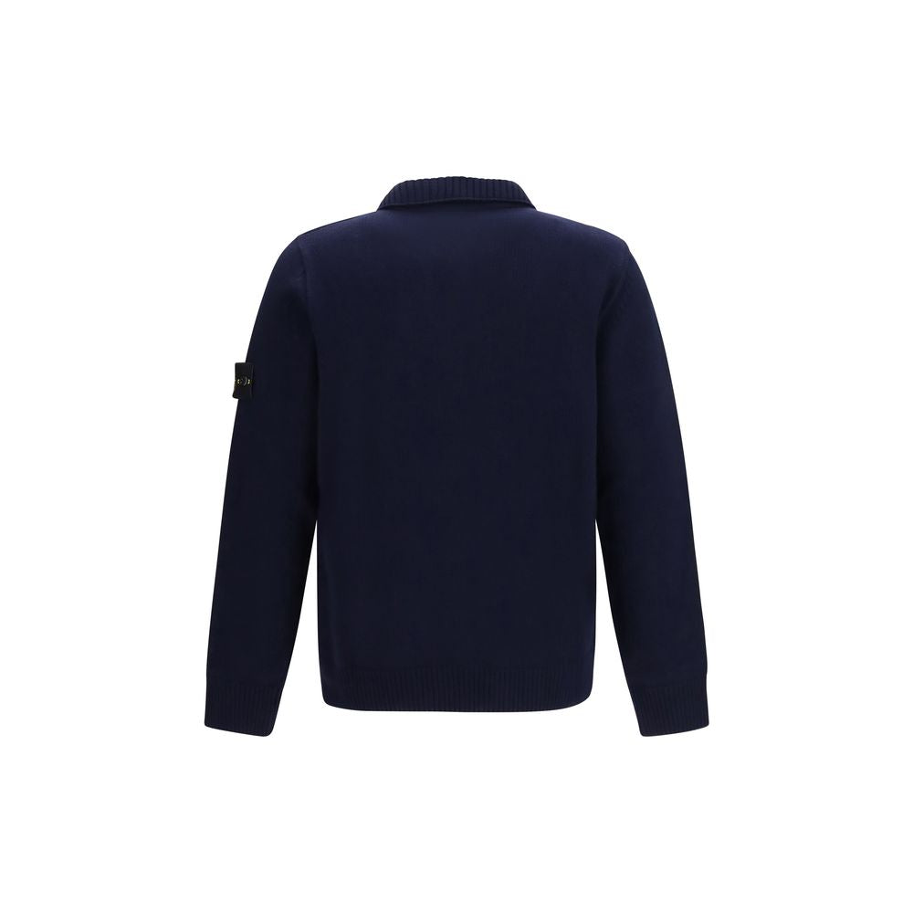 Stone Island Blue Cotton Cardigan - Timeless Luxury Knitwear