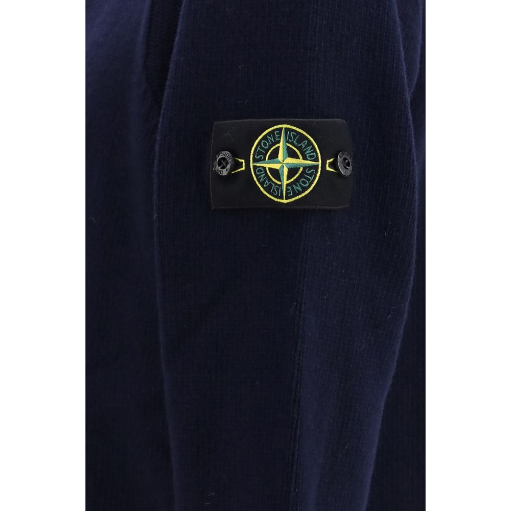 Stone Island Blue Cotton Cardigan - Timeless Luxury Knitwear