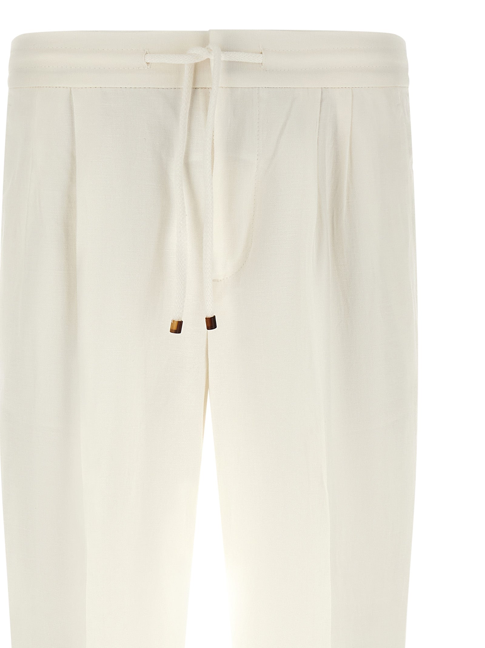Brunello Cucinelli White Linen Casual Pants