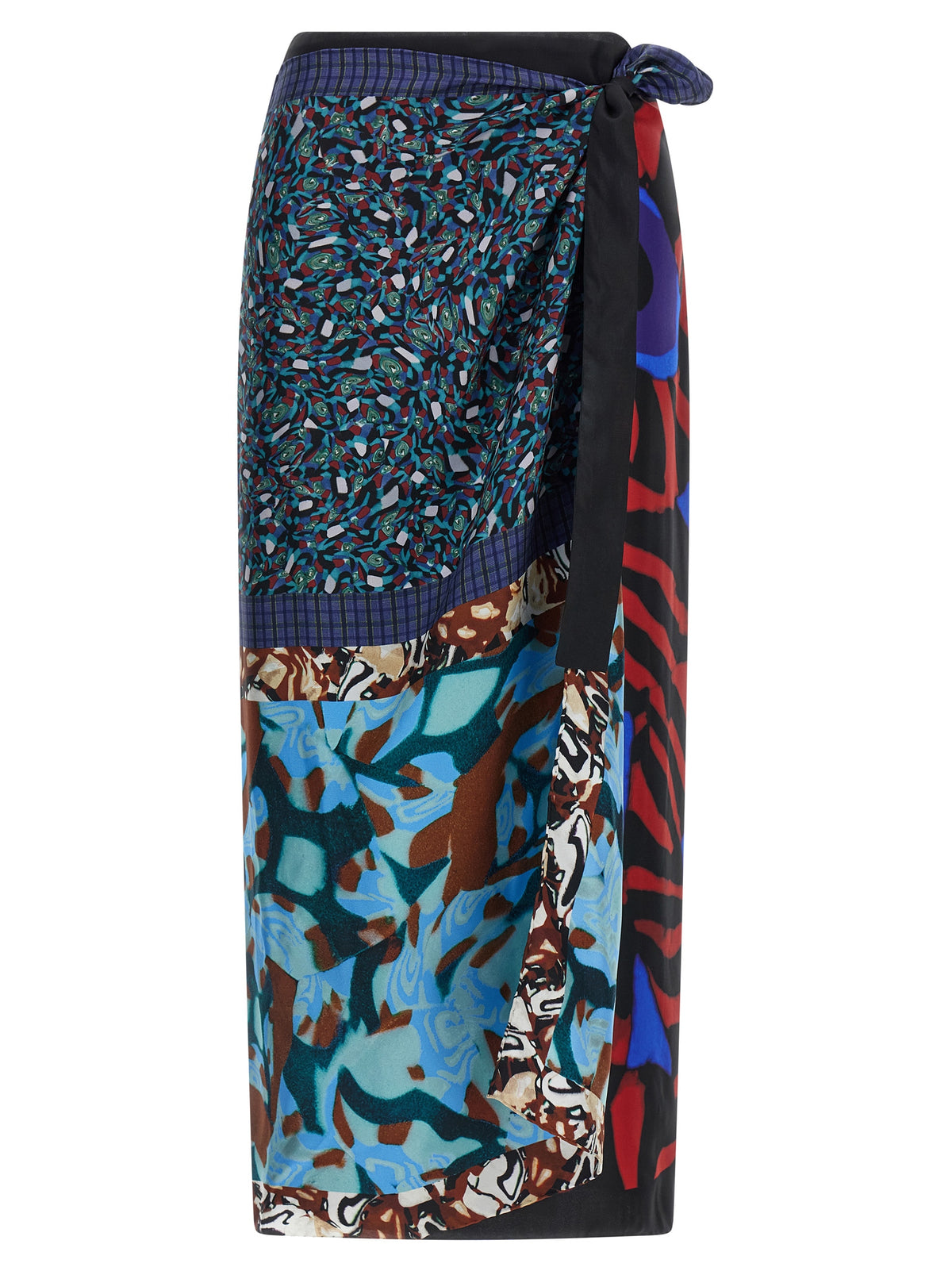 Dries Van Noten Multicolor Silk Midi Skirt