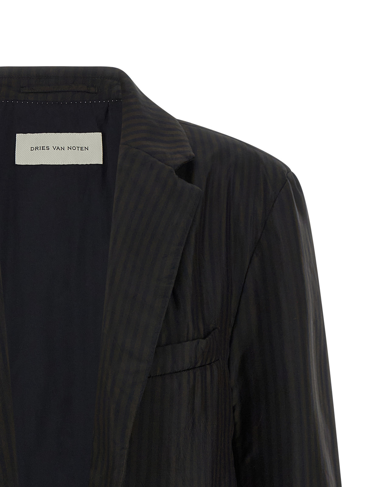 Experience the Dries Van Noten Brown Copper Blazer, a masterpiece of 100% cupro that epitomizes luxury and sophistication, perfect for timeless elegance in any setting.