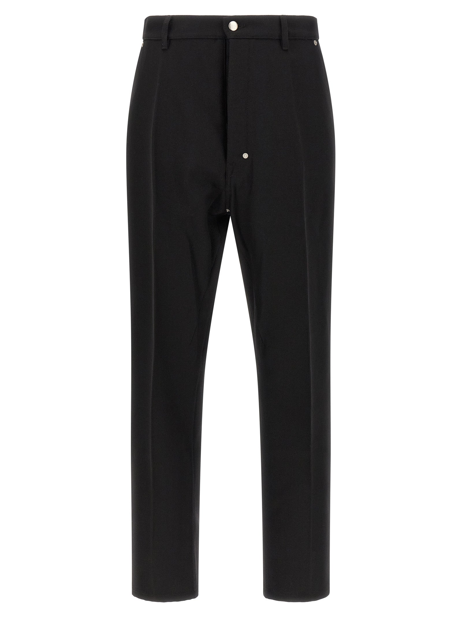 Rick Owens Black Cotton Casual Pants - Avant-Garde Luxury Fashion