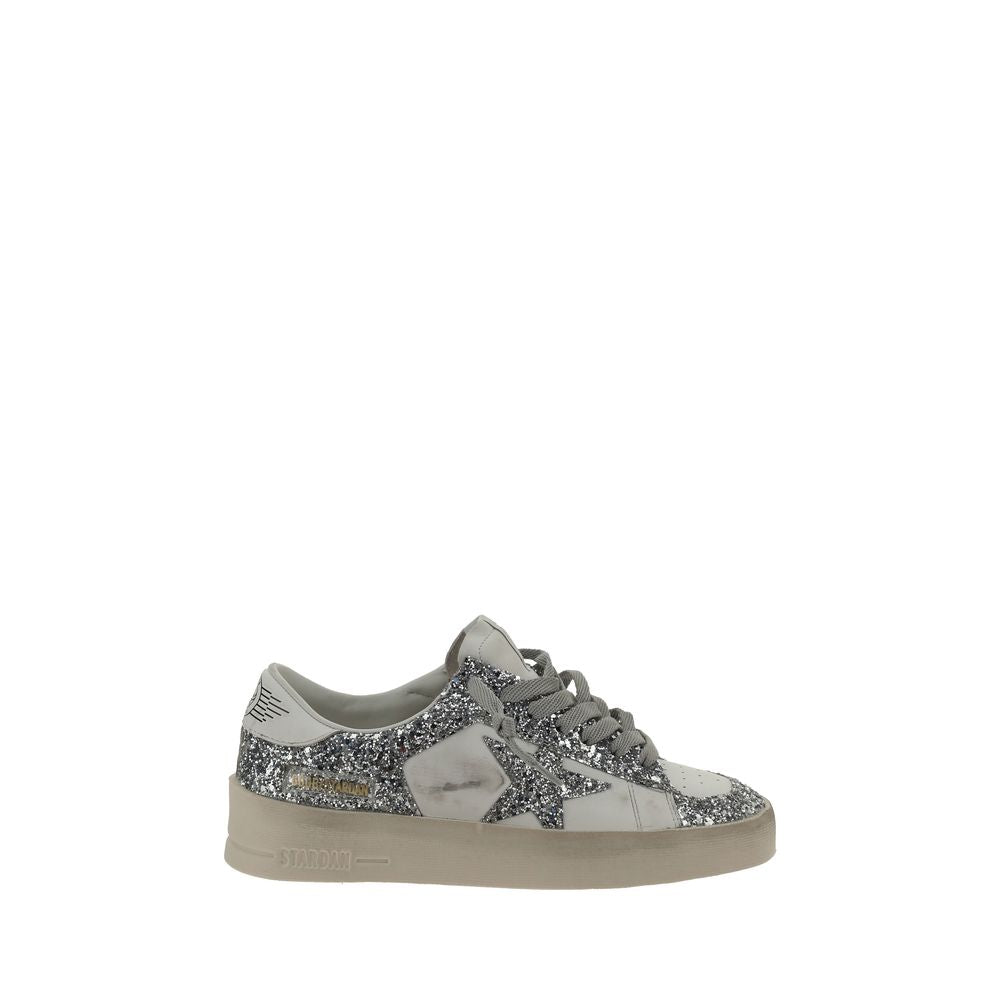 Golden Goose Gray Calf Leather Bos Taurus Sneakers for Elegance