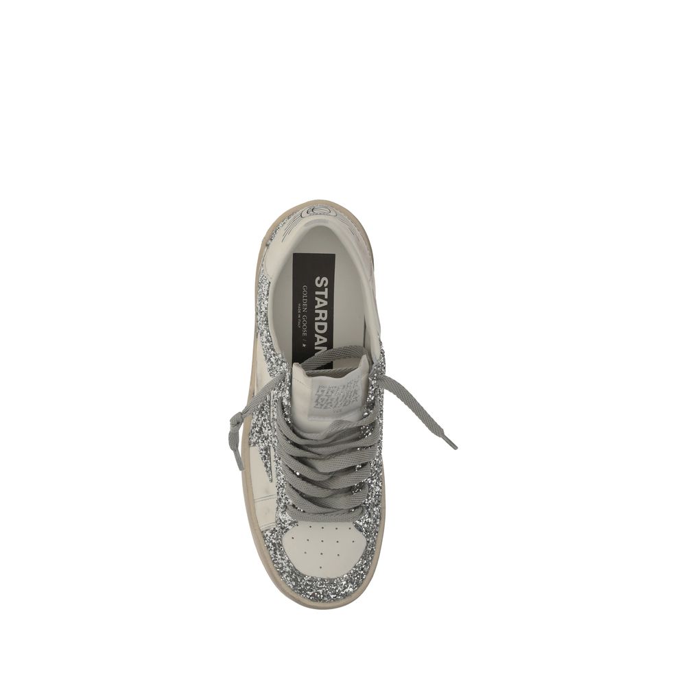 Golden Goose Gray Calf Leather Low Top Sneakers for Timeless Elegance