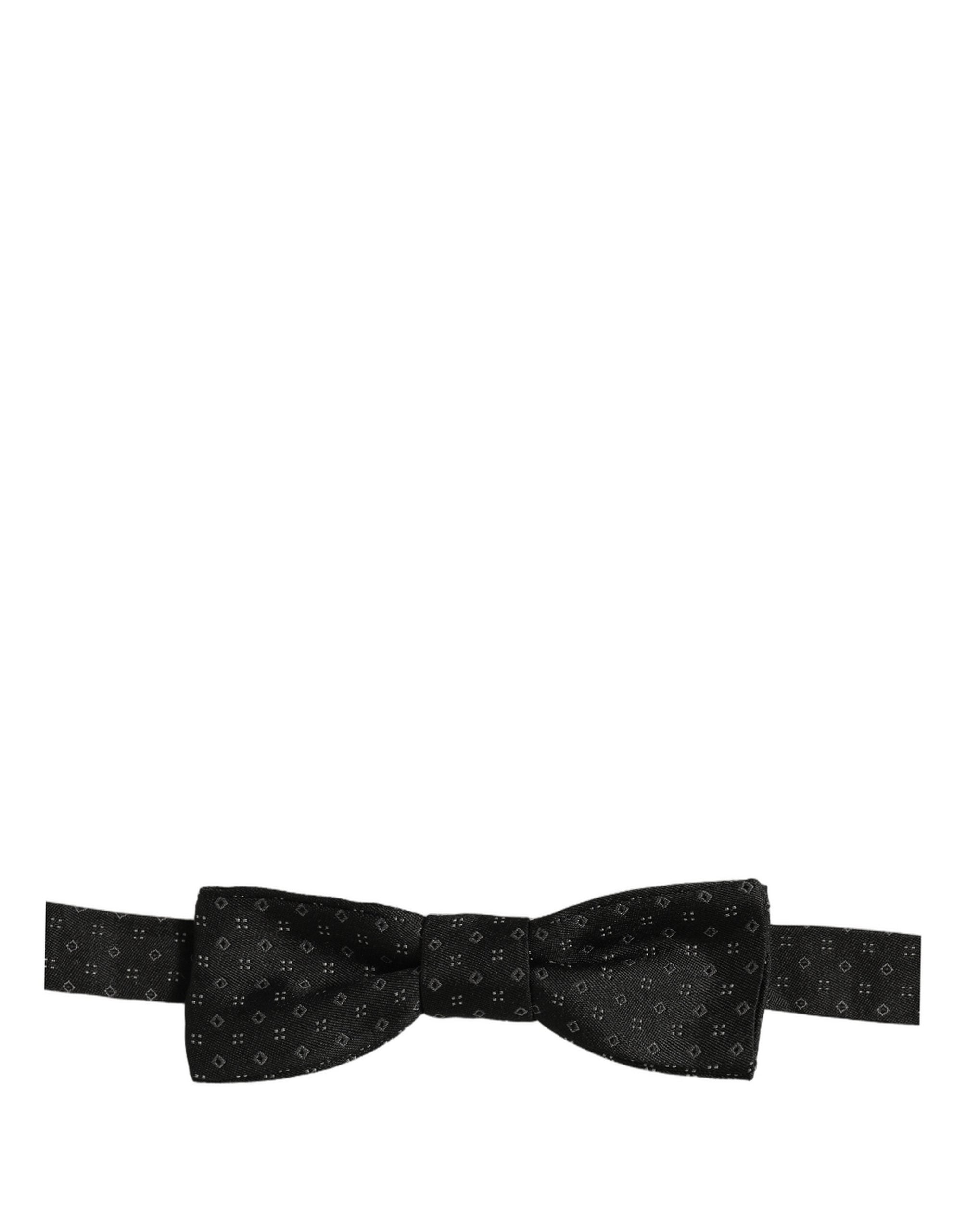 Dolce & Gabbana Black Diamond Silk Bow Tie - Timeless Elegance