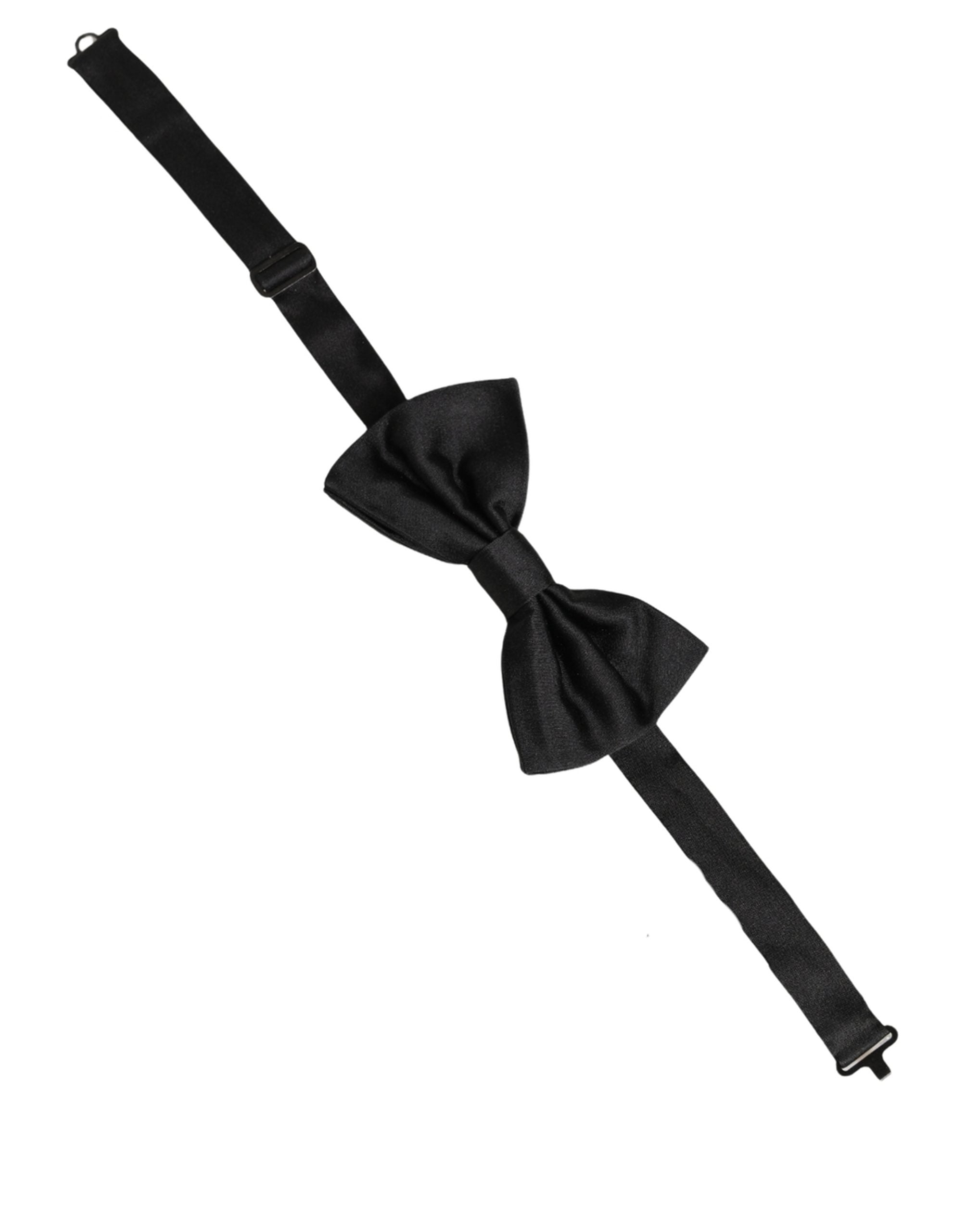 Dolce & Gabbana Black Silk Adjustable Bow Tie for Timeless Elegance