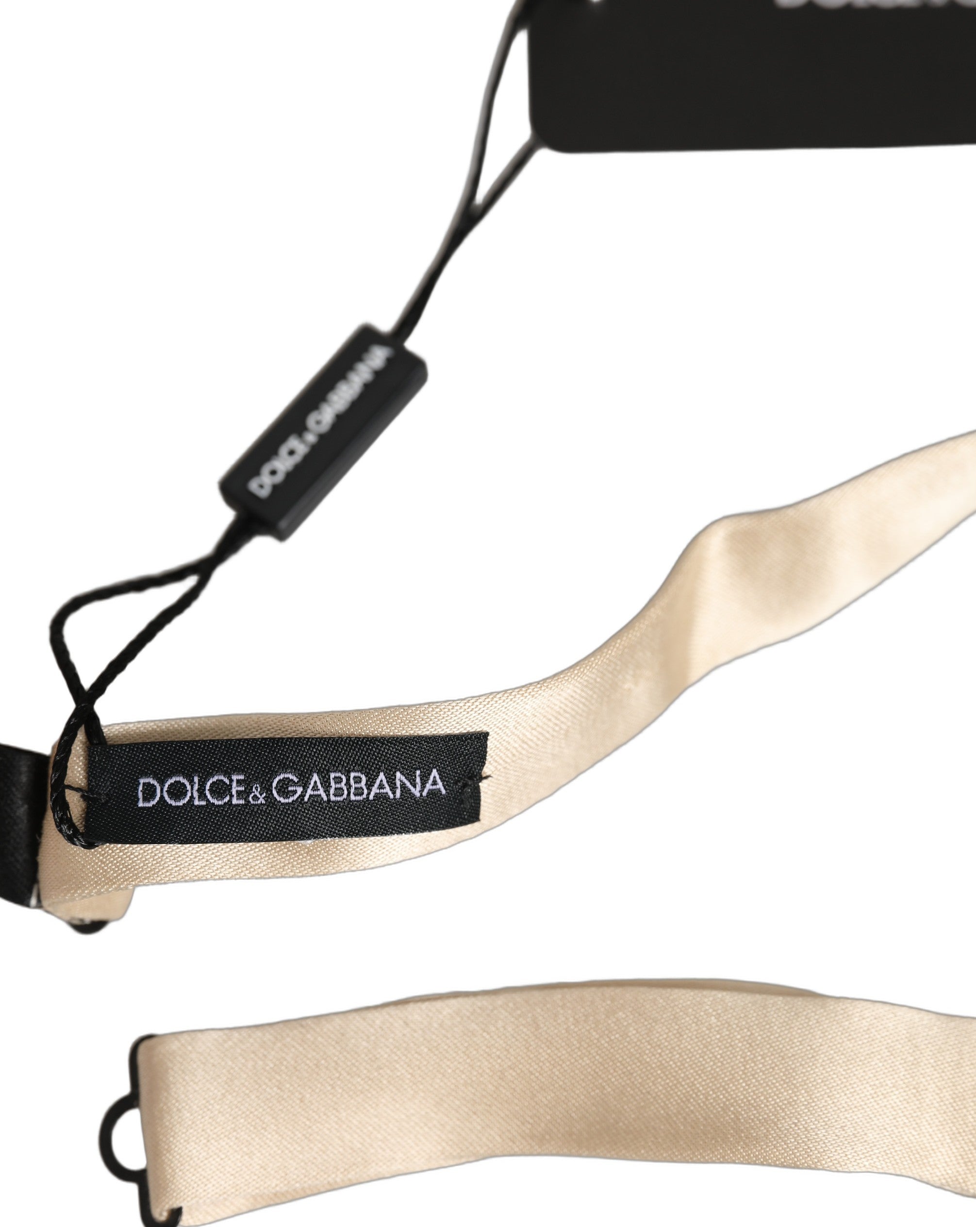 Dolce & Gabbana Silk Beige Bow Tie - Timeless Elegance