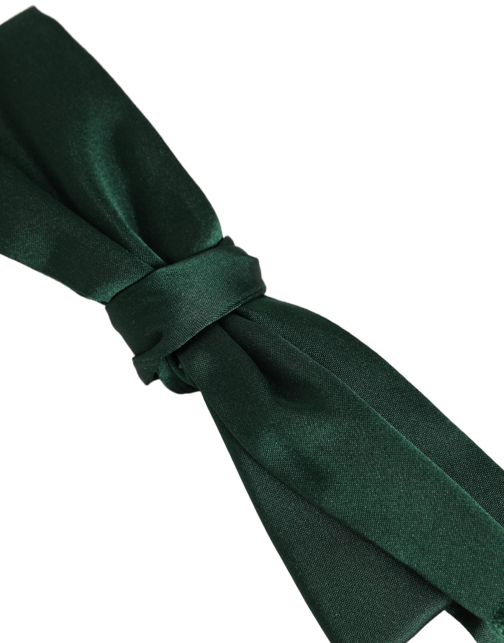 Dolce & Gabbana Dark Green Silk Bow Tie - Timeless Elegance