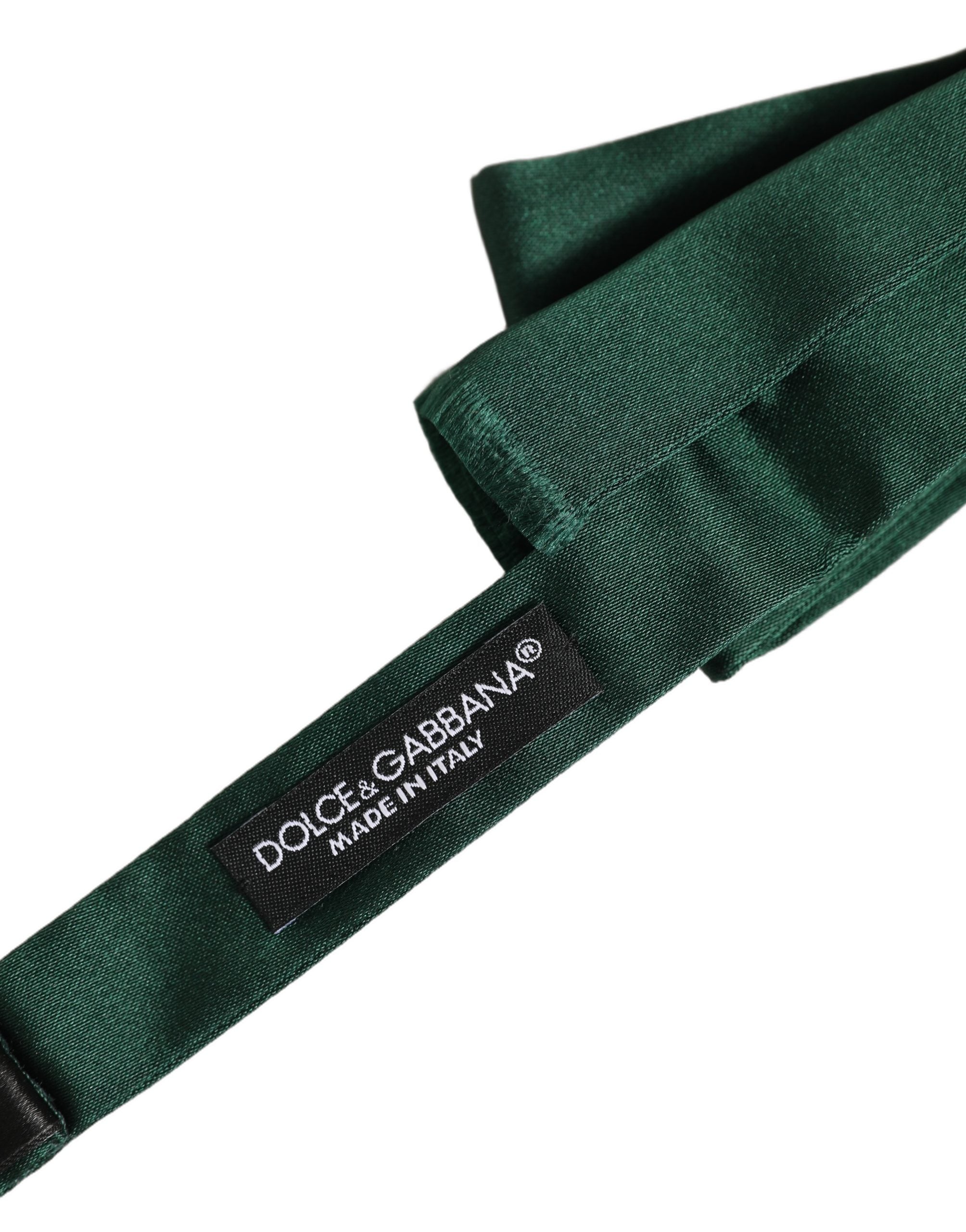 Dolce & Gabbana Dark Green Silk Bow Tie - Timeless Elegance