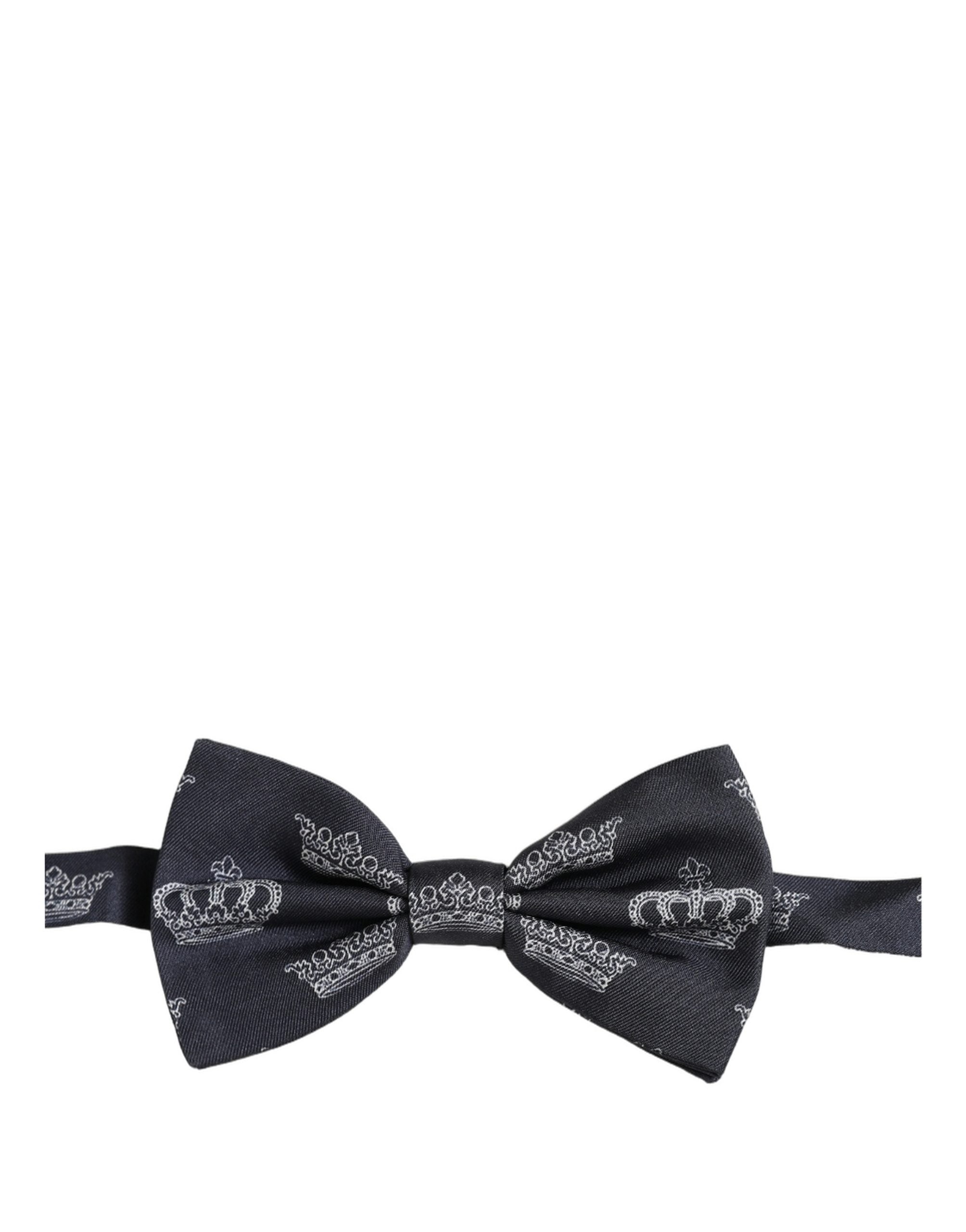 Dolce & Gabbana Black Crown Silk Bow Tie - Timeless Elegance