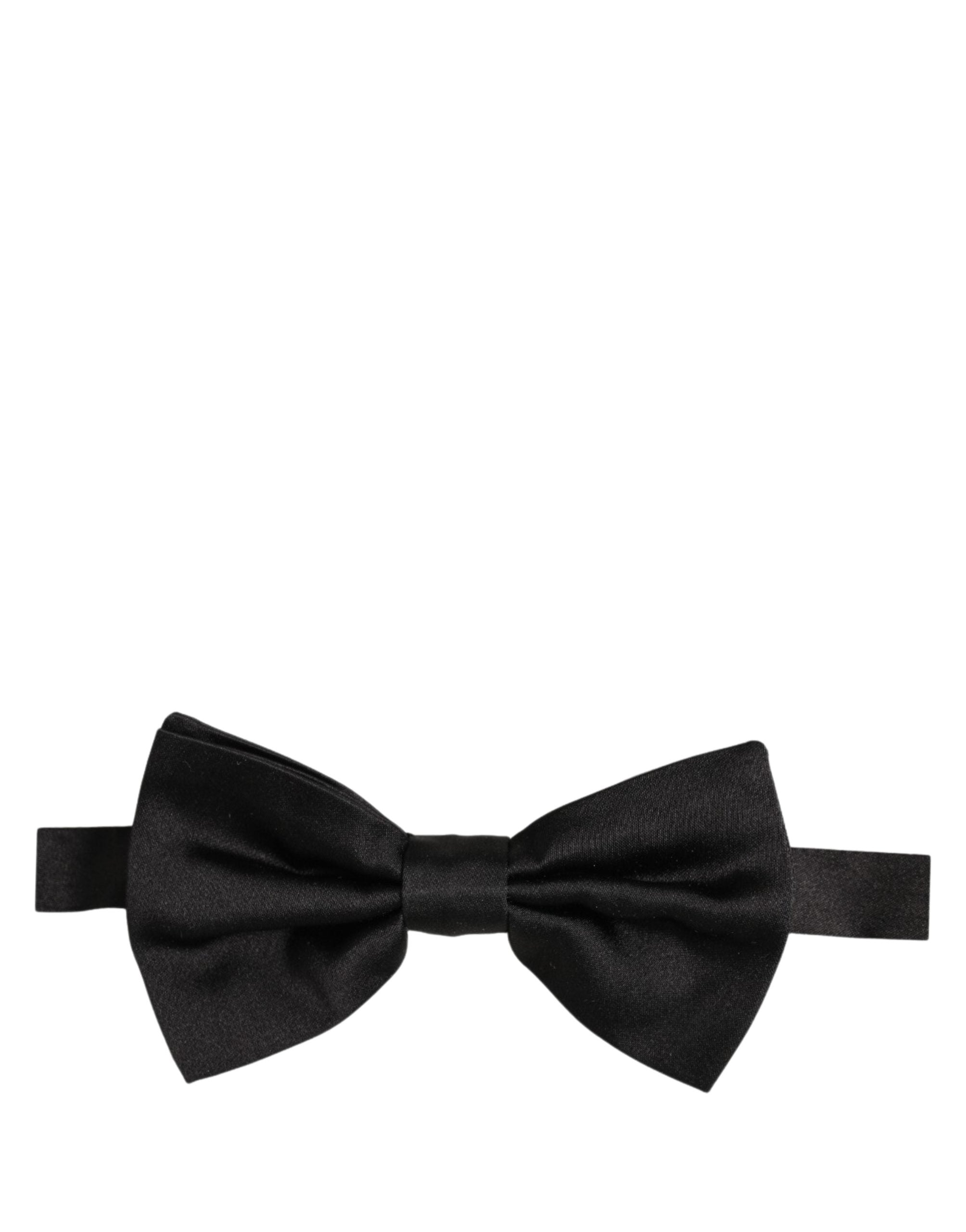 Dolce & Gabbana Black Silk Adjustable Bow Tie for Timeless Elegance