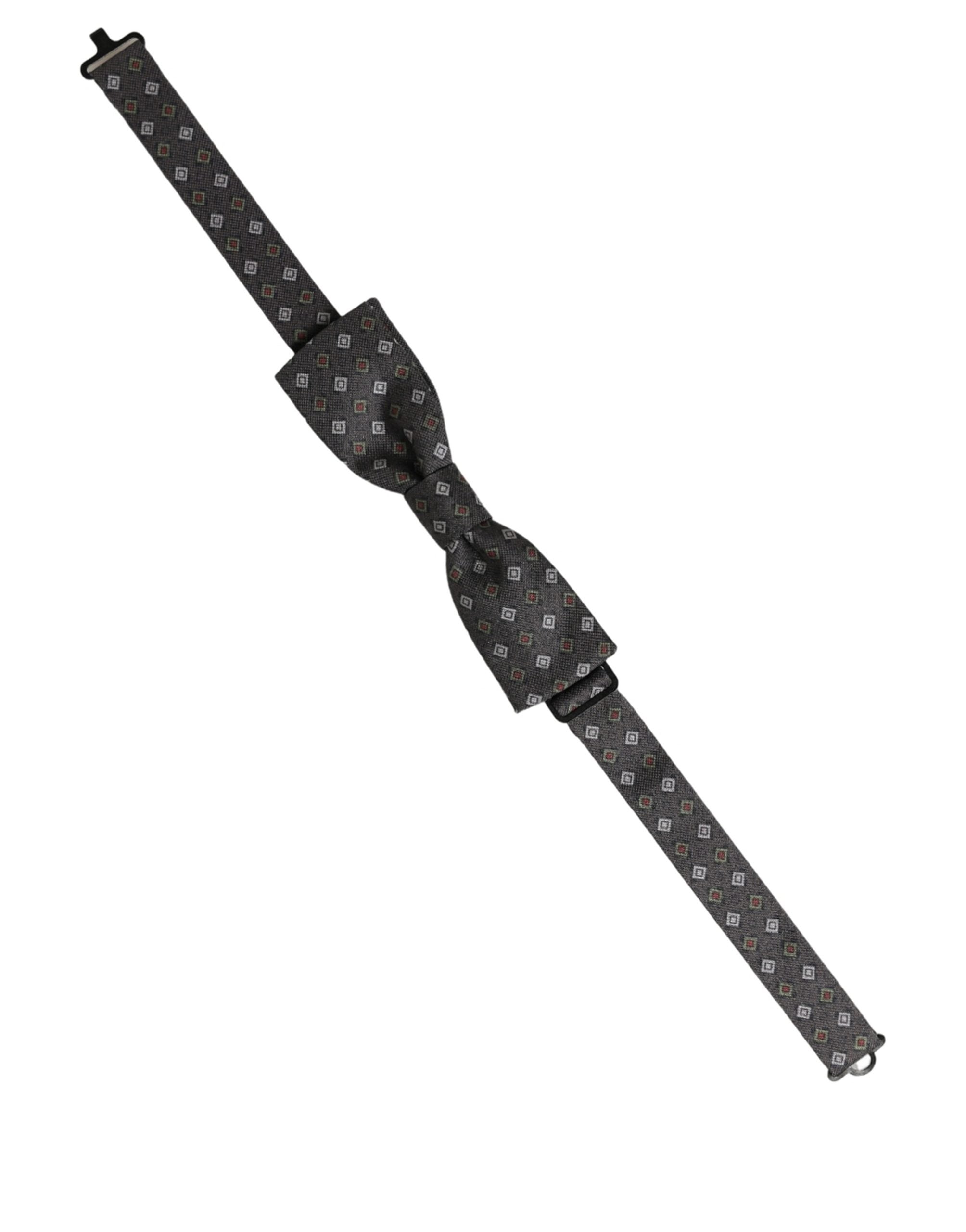 Dolce & Gabbana Dark Gray Silk Bow Tie - Timeless Elegance