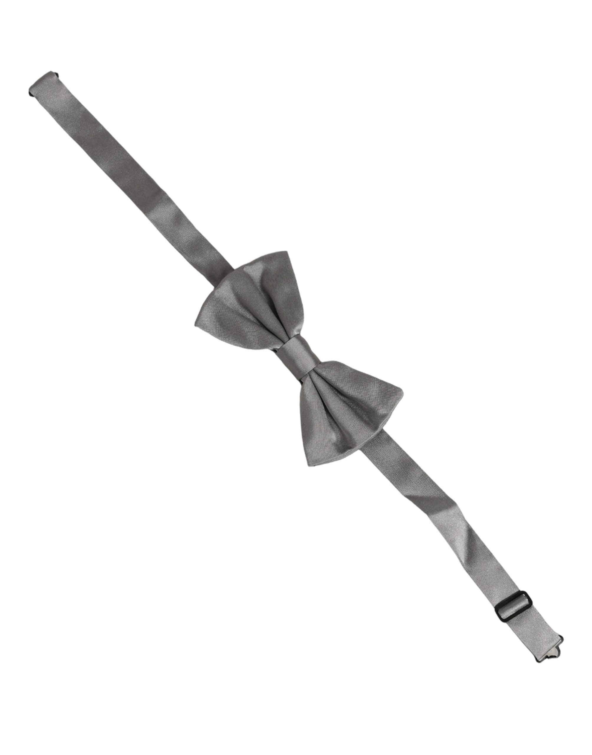 Dolce & Gabbana Silk Gray Bow Tie - Timeless Elegance