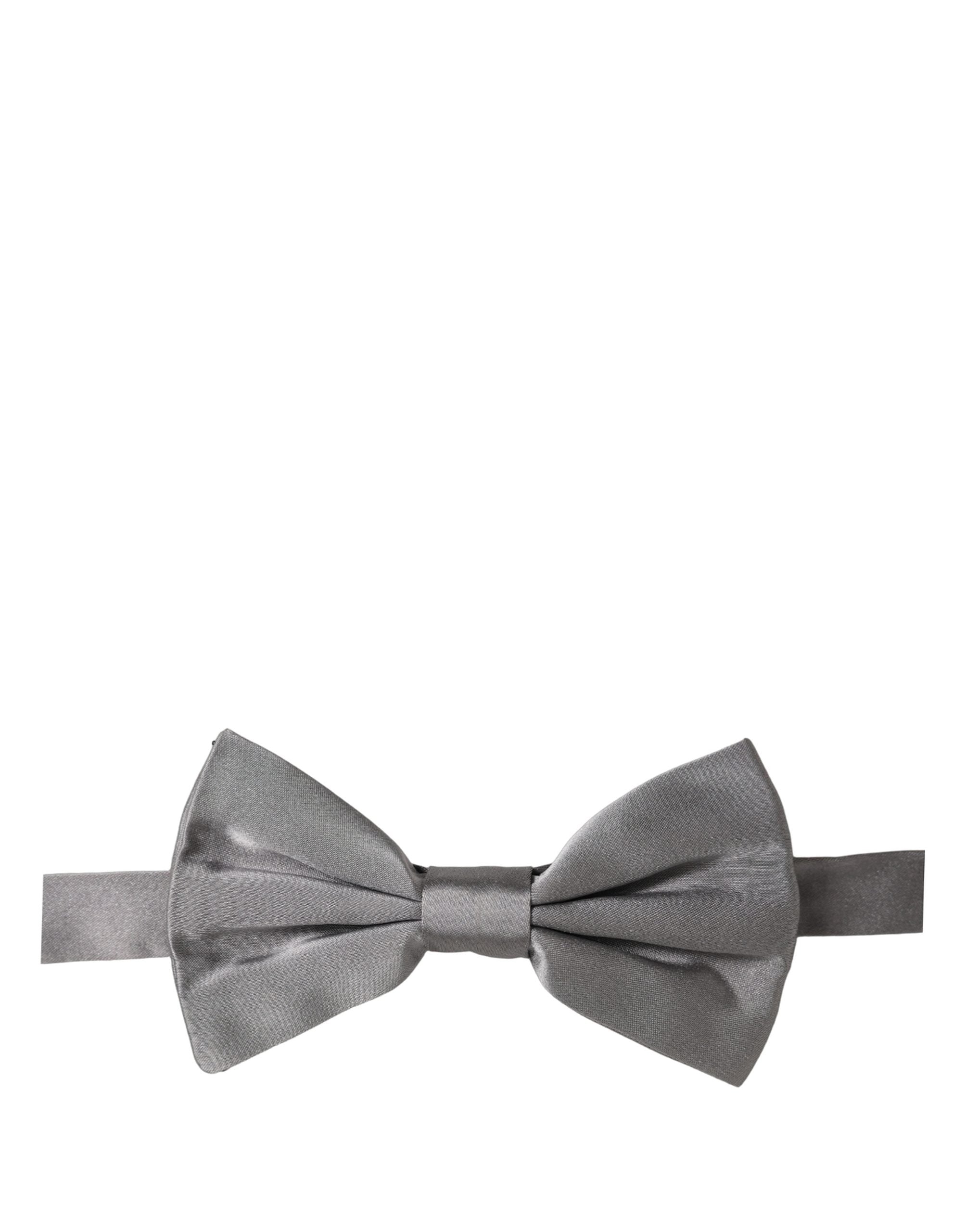 Dolce & Gabbana Silk Gray Bow Tie - Timeless Elegance