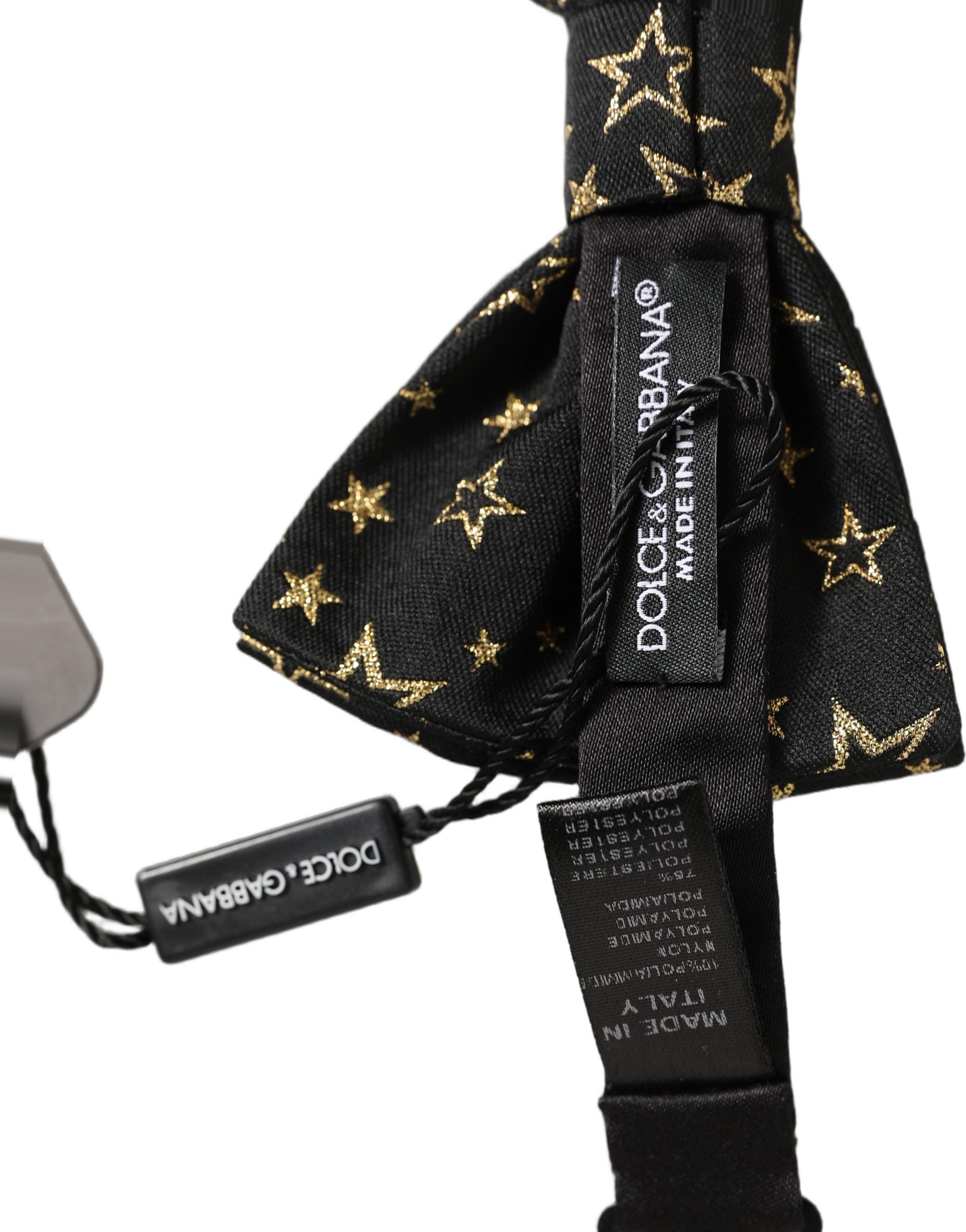 Dolce & Gabbana Black Star Silk Bow Tie - Timeless Elegance