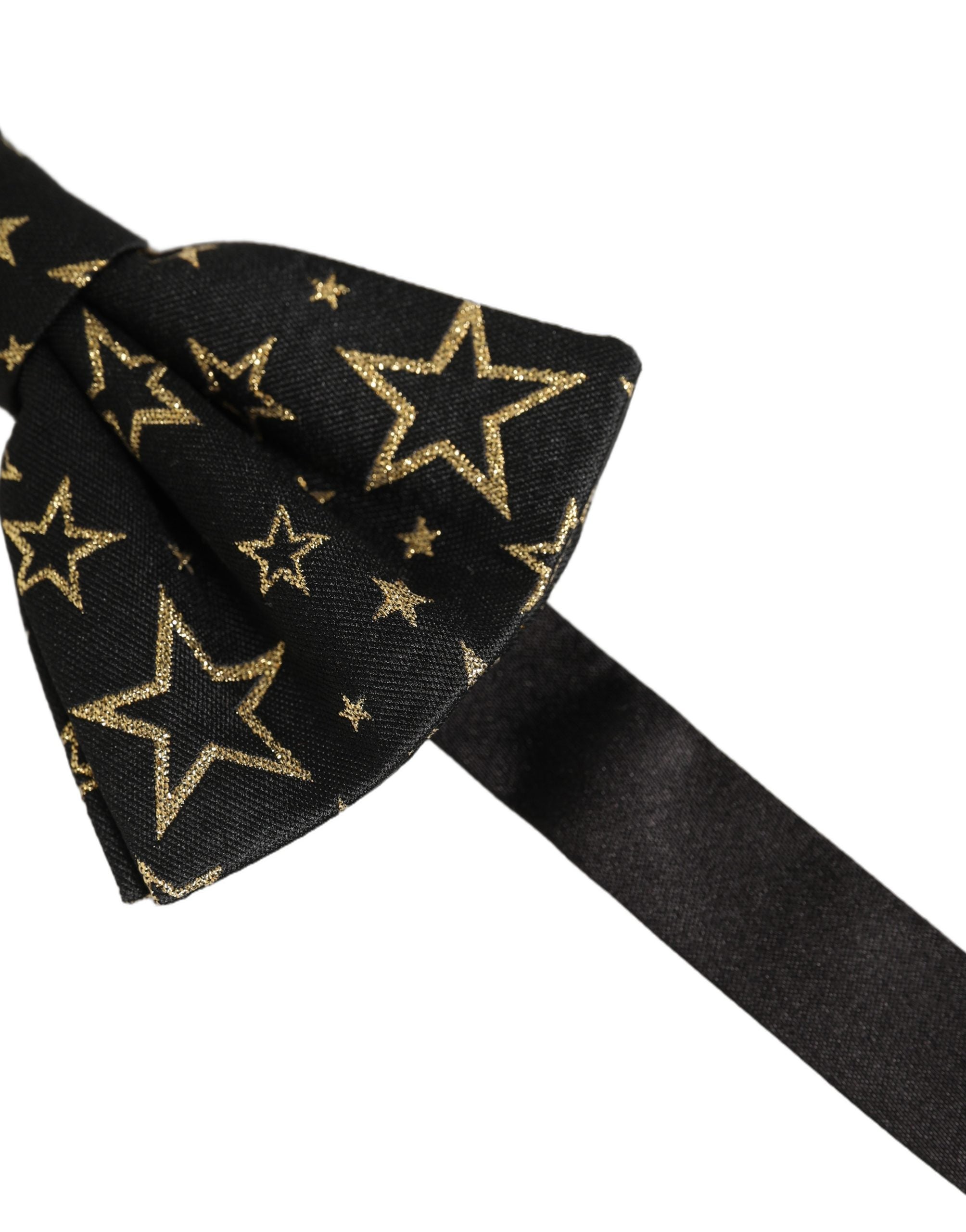 Dolce & Gabbana Black Star Silk Bow Tie - Luxurious Elegance