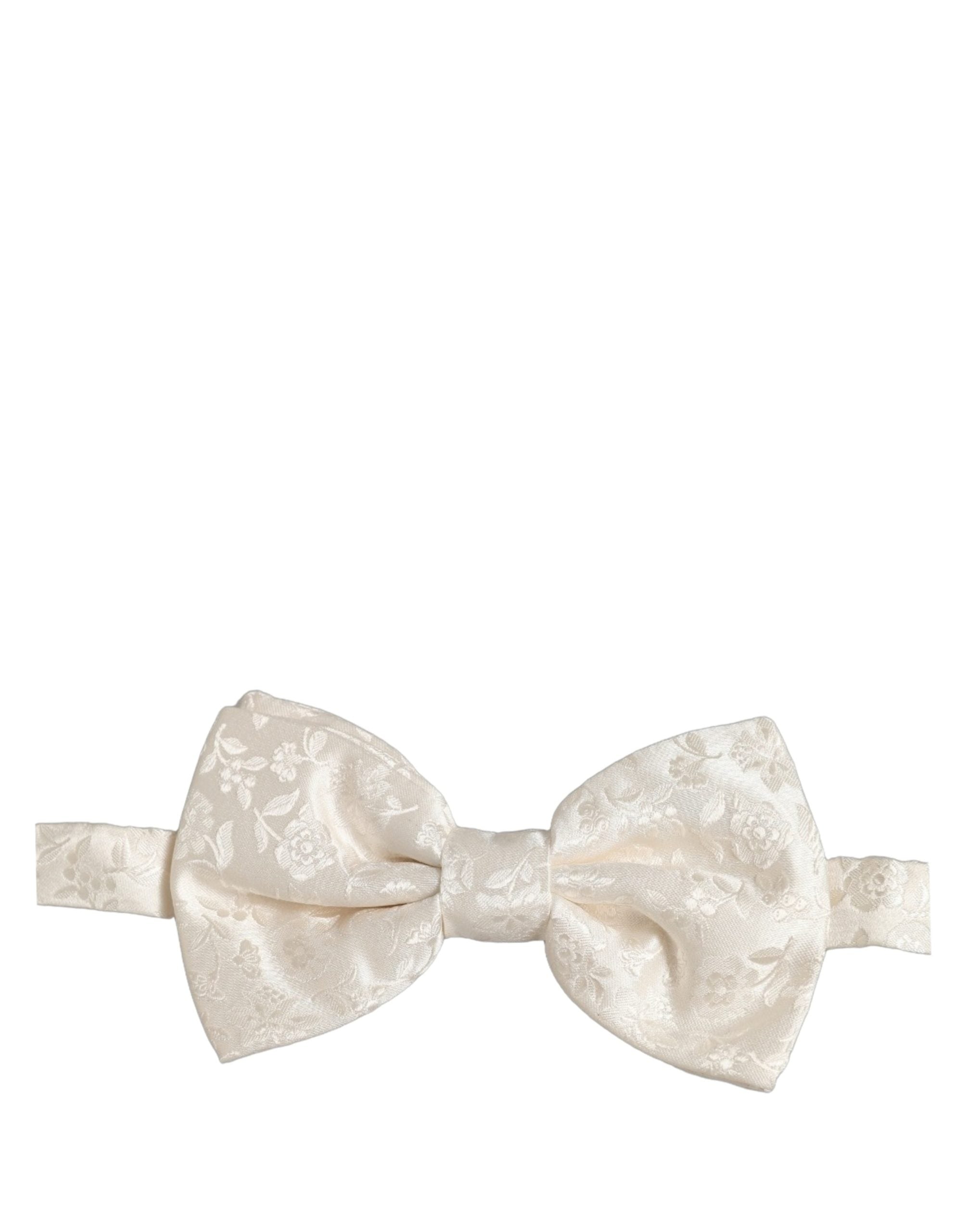 Dolce & Gabbana White Silk Bow Tie - Timeless Elegance