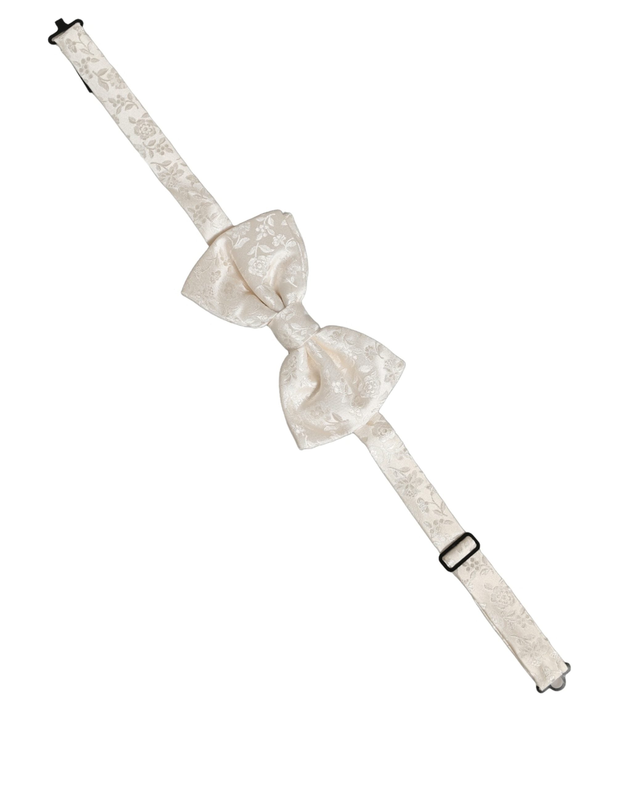 Dolce & Gabbana White Silk Bow Tie - Timeless Elegance