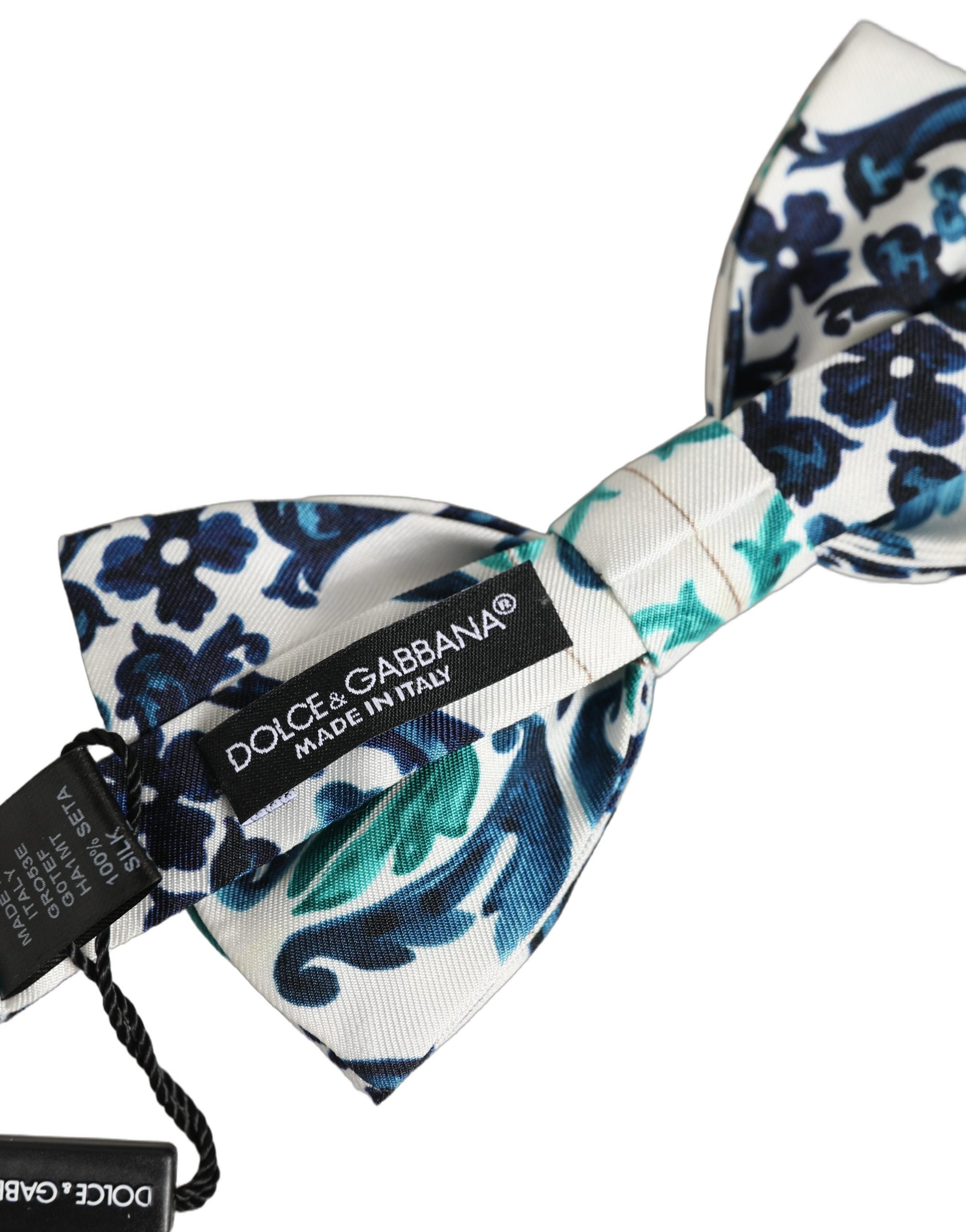 Dolce & Gabbana White Silk Adjustable Bow Tie - Timeless Elegance