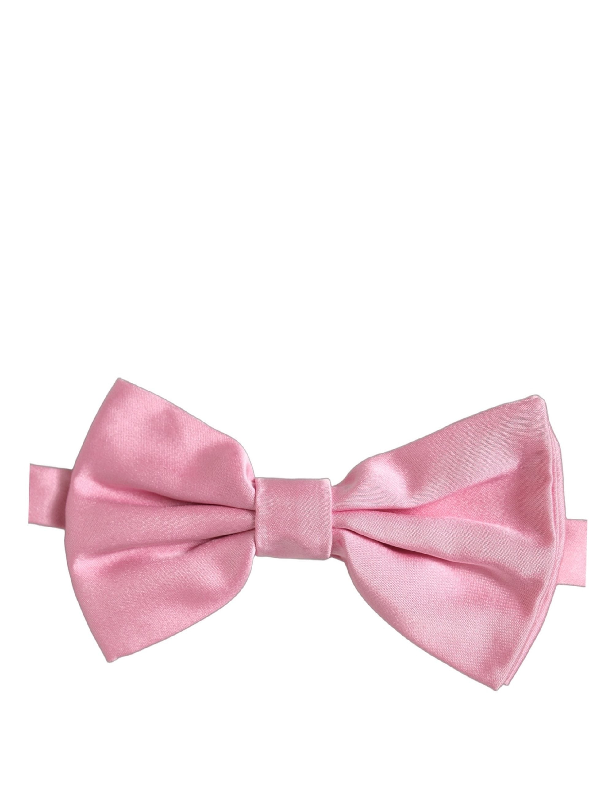 Dolce & Gabbana Silk Bow Tie - Timeless Elegance in Pink