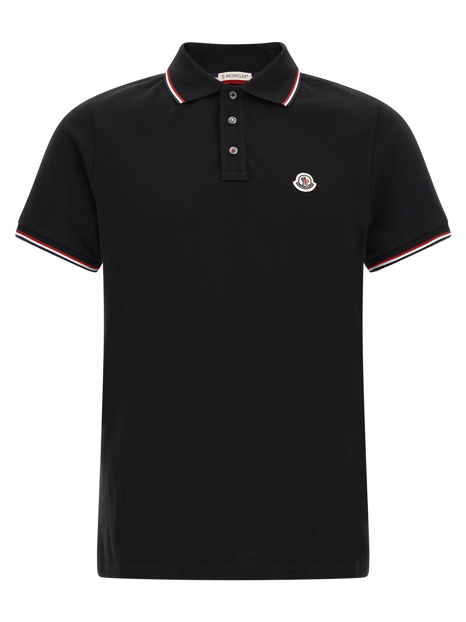 Moncler Black Cotton Polo Shirt - Luxury Redefined Elegance