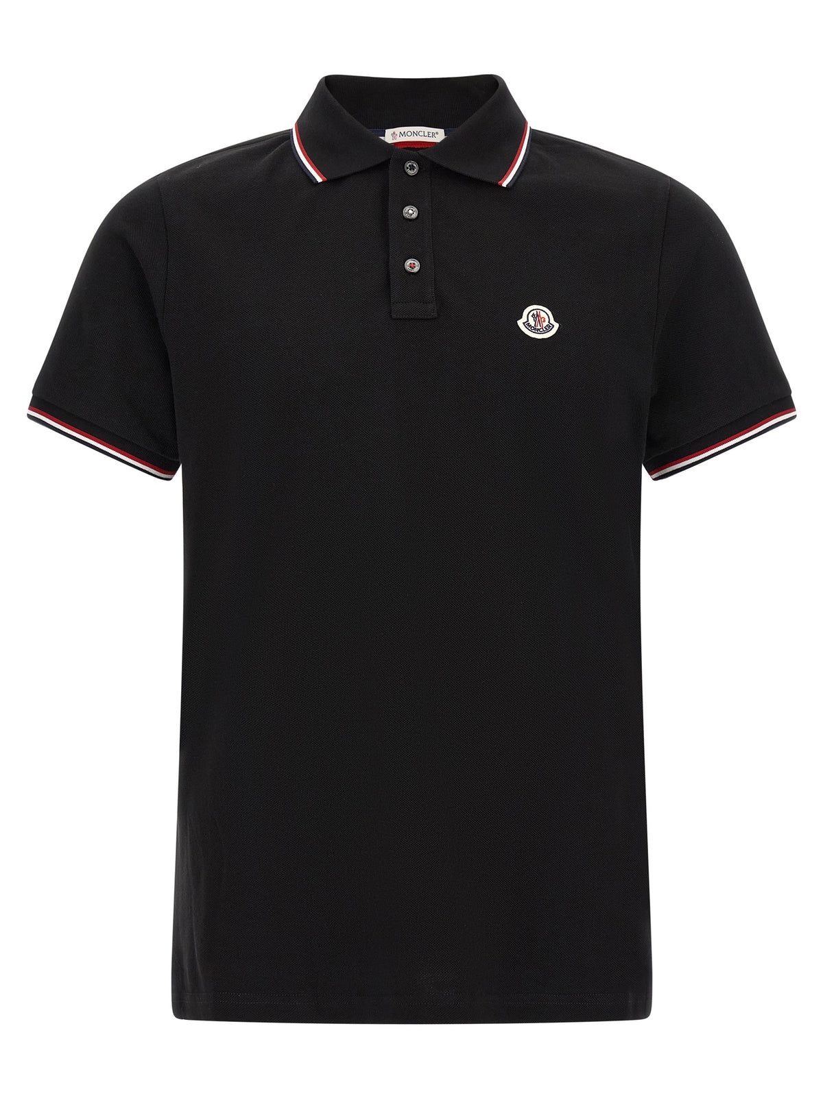 Moncler Black Cotton Polo Shirt - Timeless Luxury Redefined