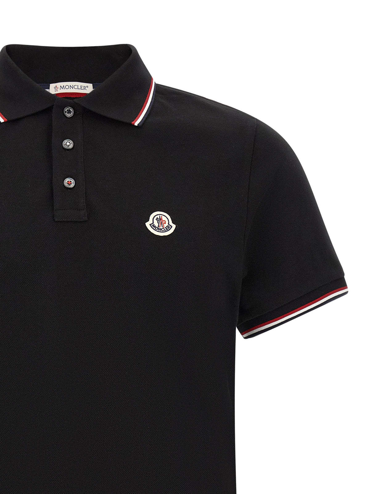 Moncler Black Cotton Polo Shirt - Timeless Luxury Redefined