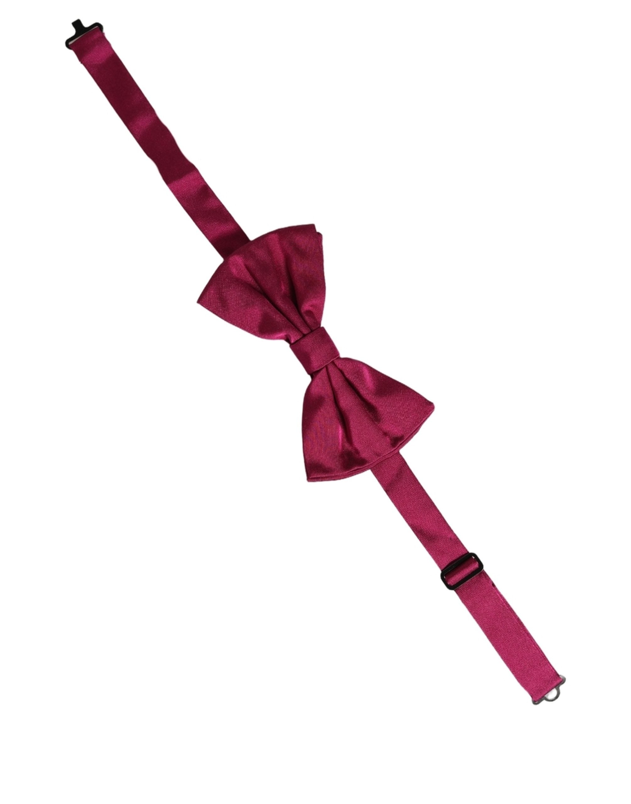 Dolce & Gabbana Burgundy Silk Bow Tie - Timeless Elegance