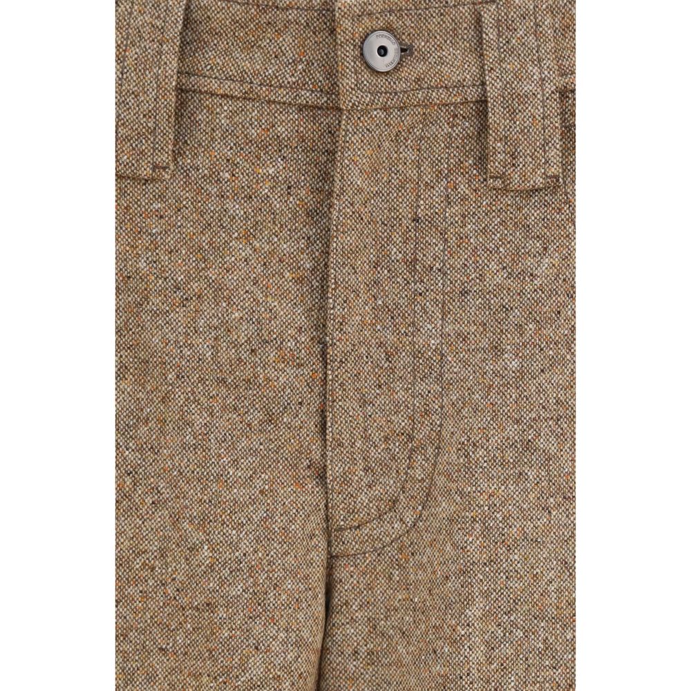 Brunello Cucinelli Beige Wool Casual Pants for Timeless Elegance