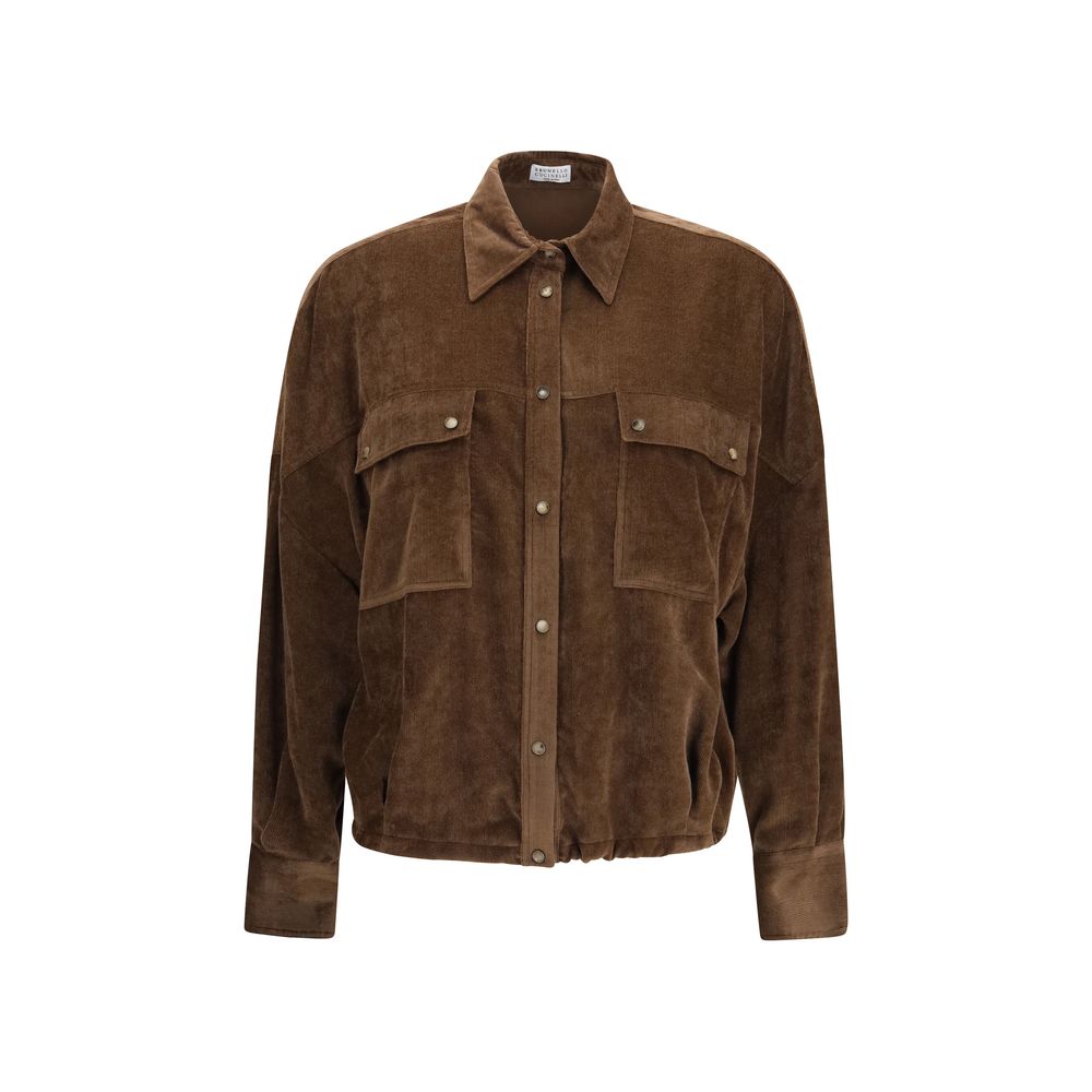 Brunello Cucinelli Brown Viscose Shirt - Timeless Luxury Elegance