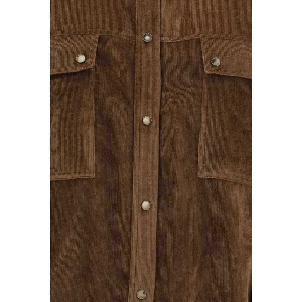 Brunello Cucinelli Brown Viscose Shirt - Timeless Elegance in Luxury