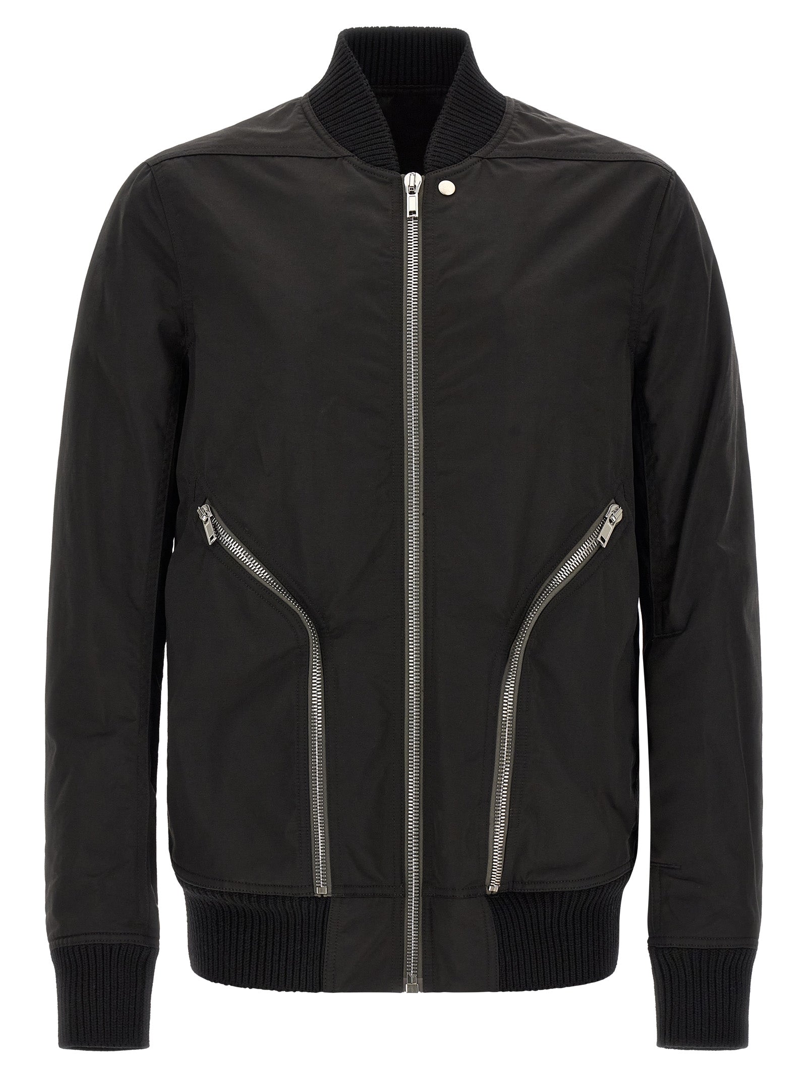Elevate your style with the Rick Owens Black Nylon Bomber, a masterclass in avant-garde design and luxurious craftsmanship, perfect for the discerning fashion connoisseur.